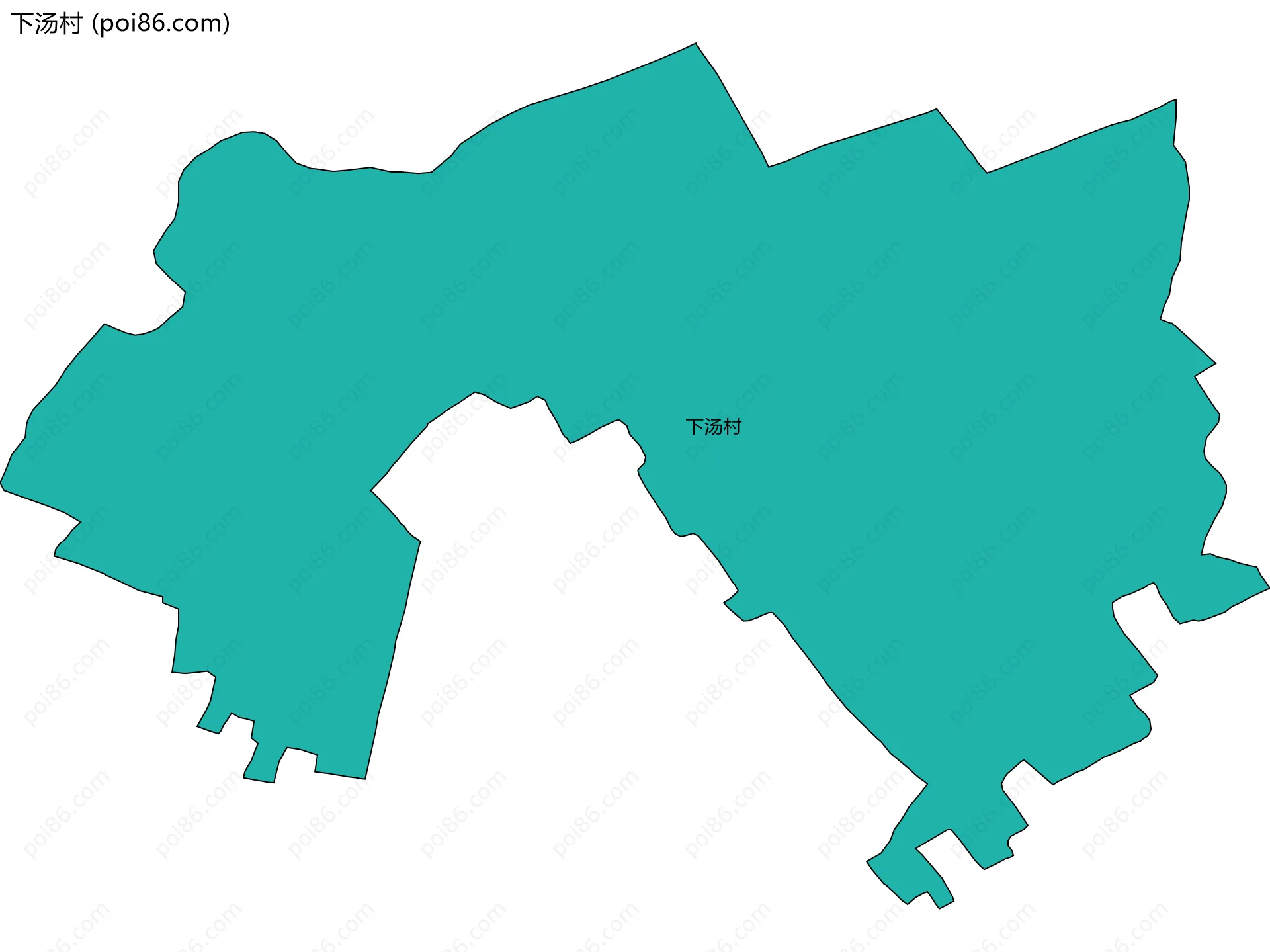下汤村边界地图