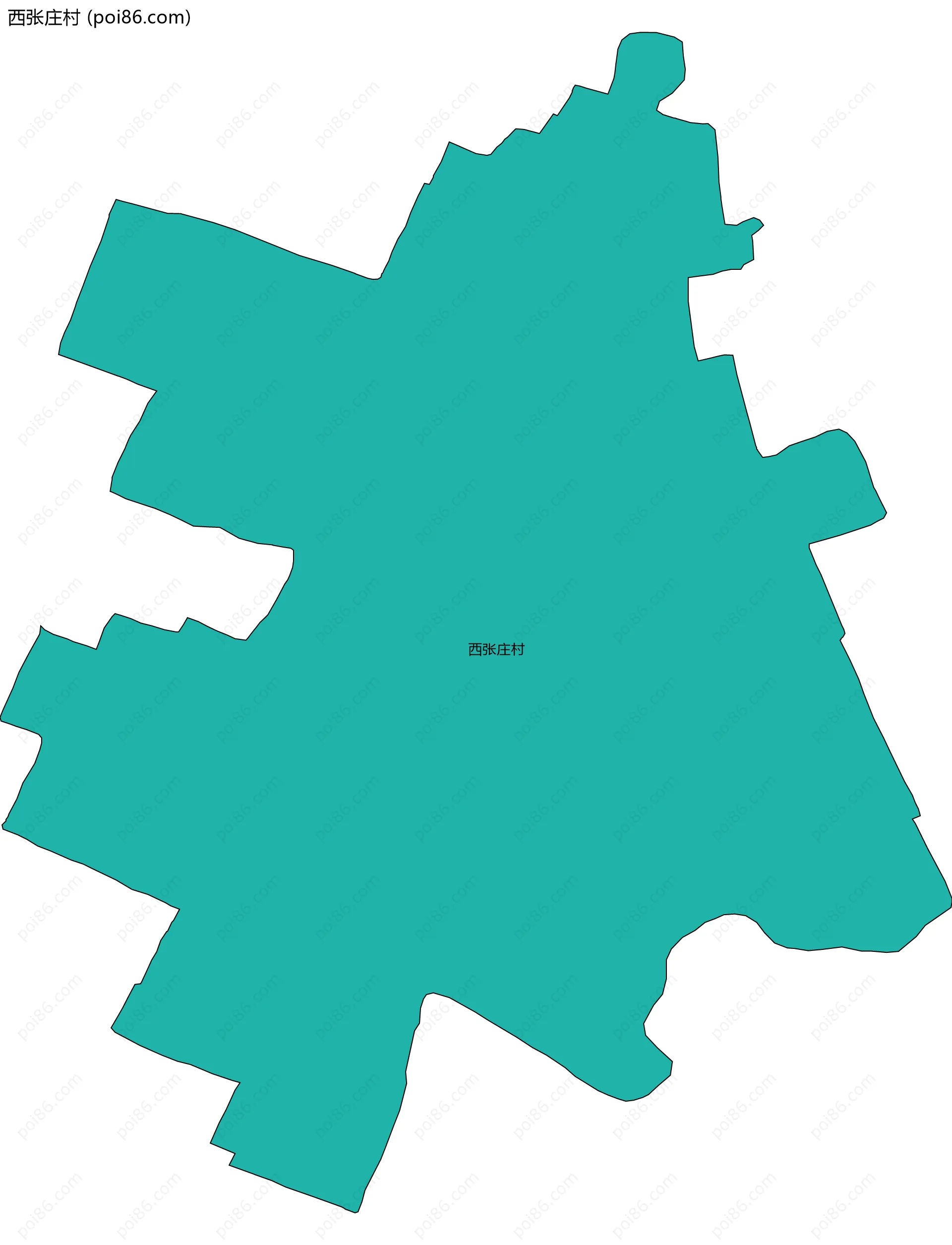 西张庄村边界地图