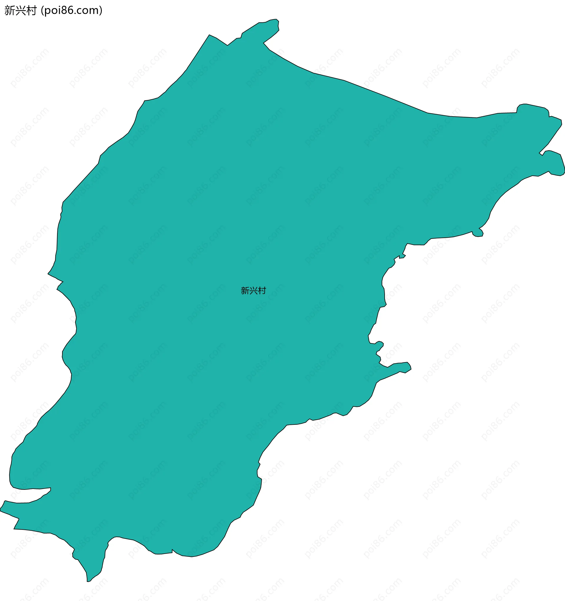 新兴村边界地图