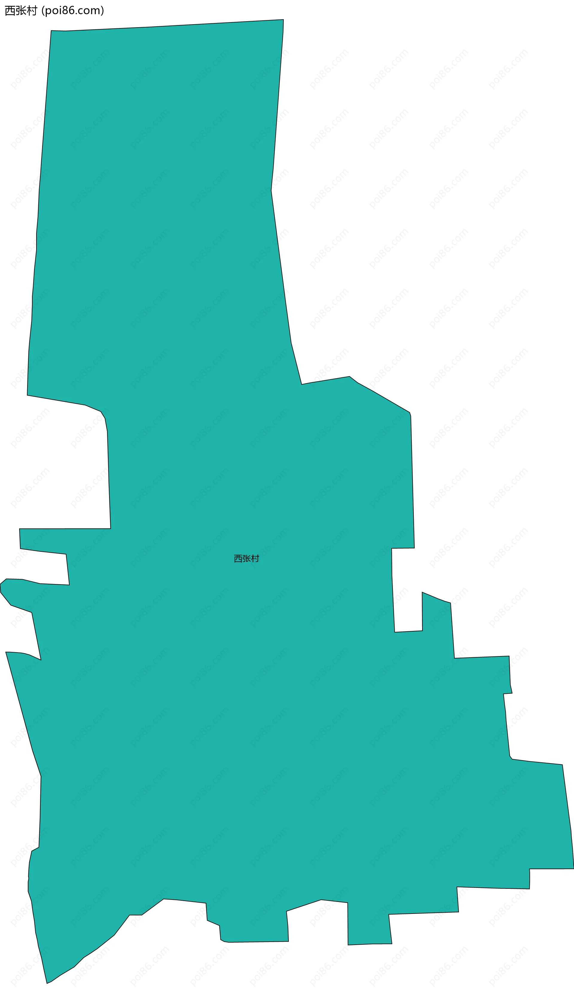 西张村边界地图