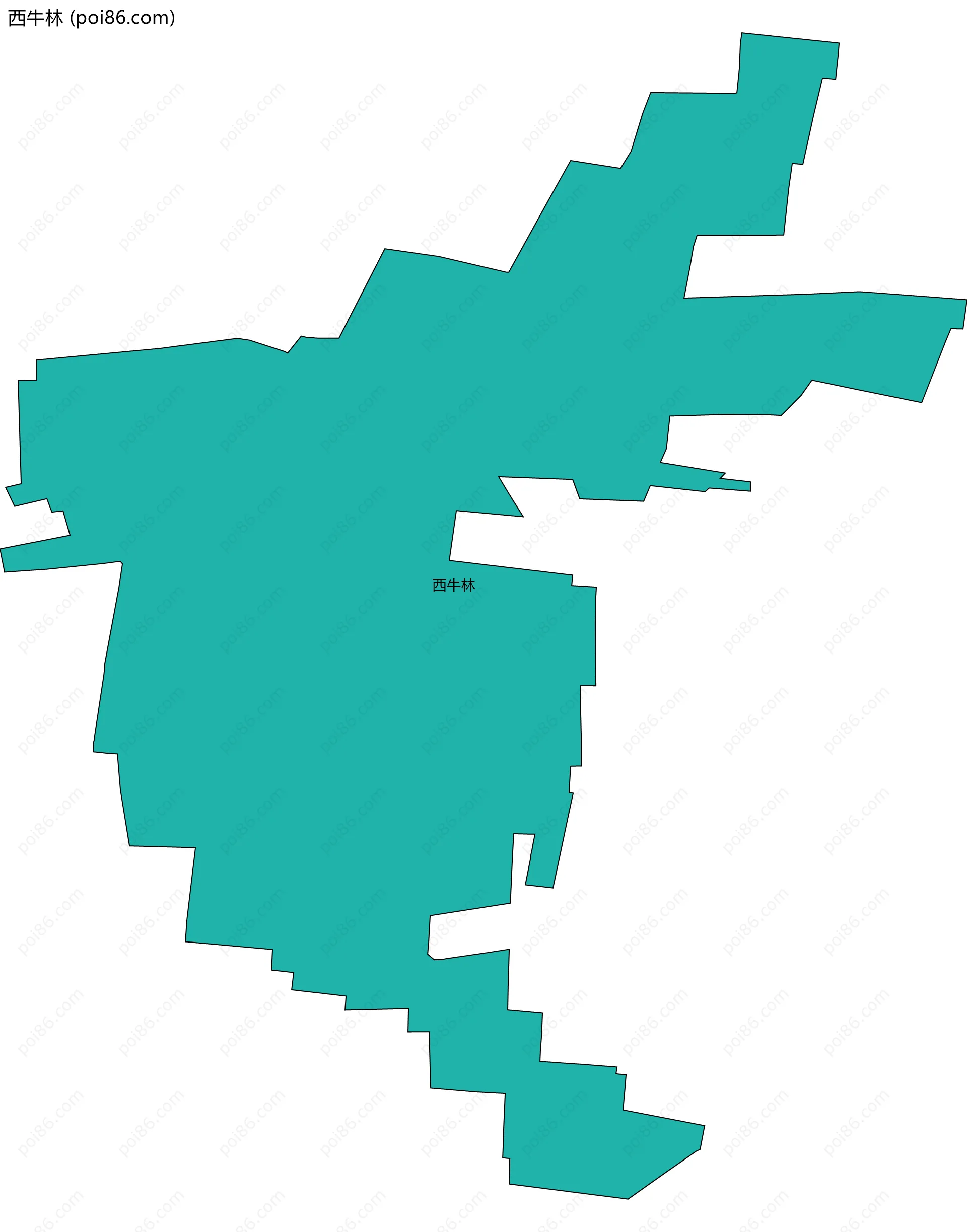 西牛林边界地图