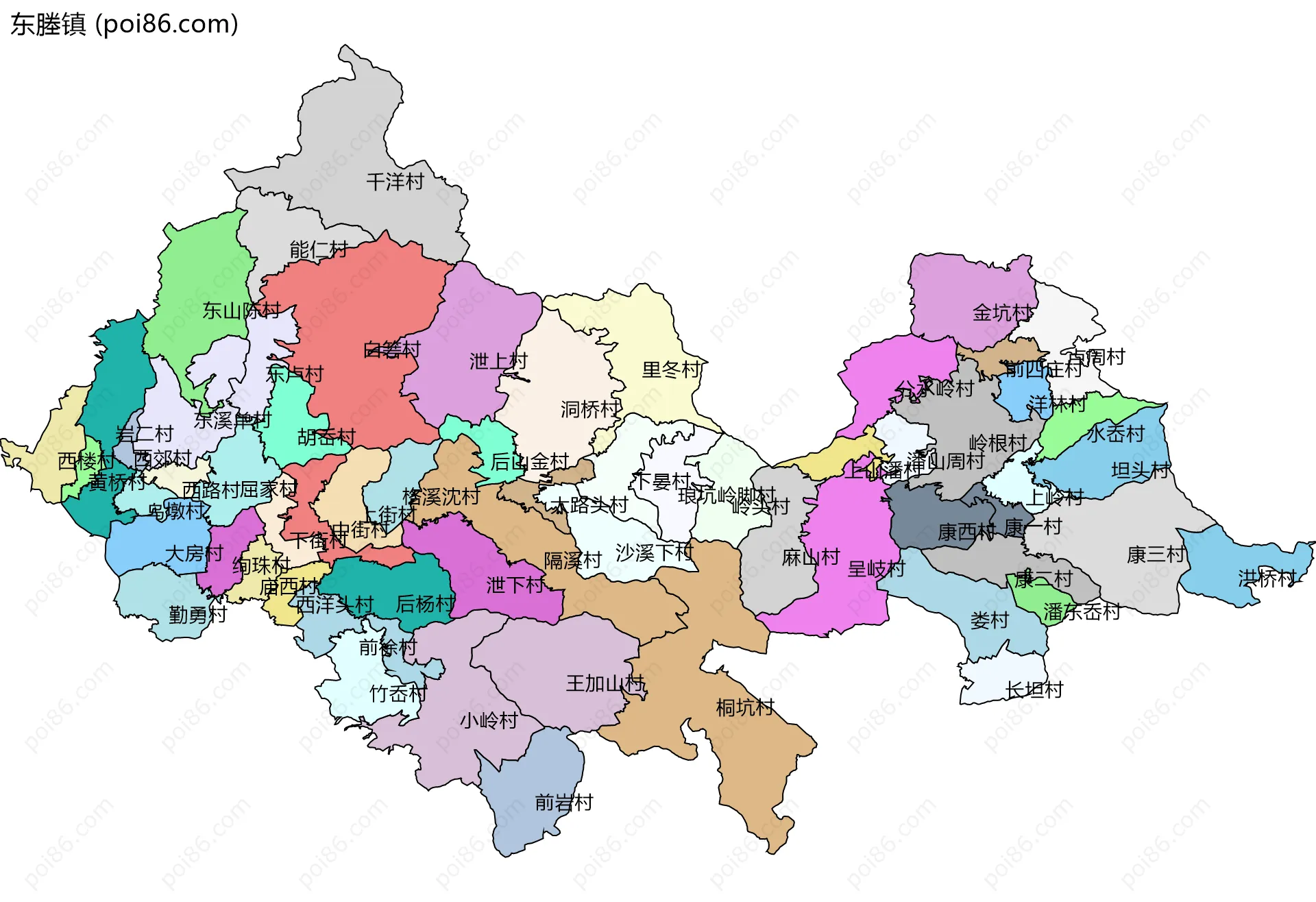 东塍镇边界地图(五级行政区划)