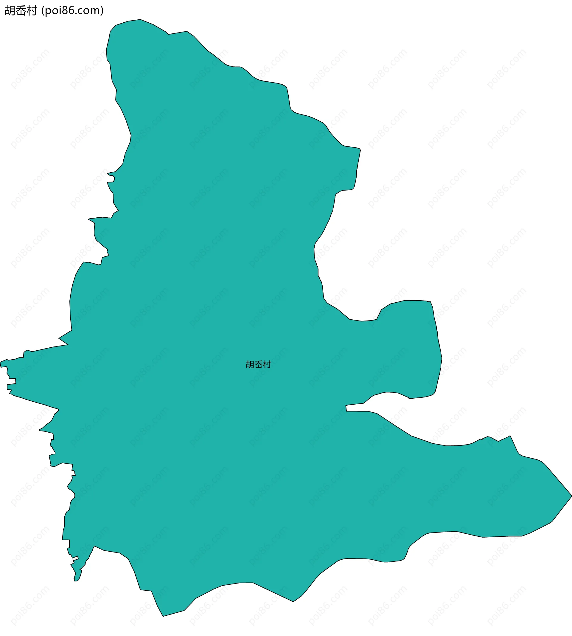 胡岙村边界地图