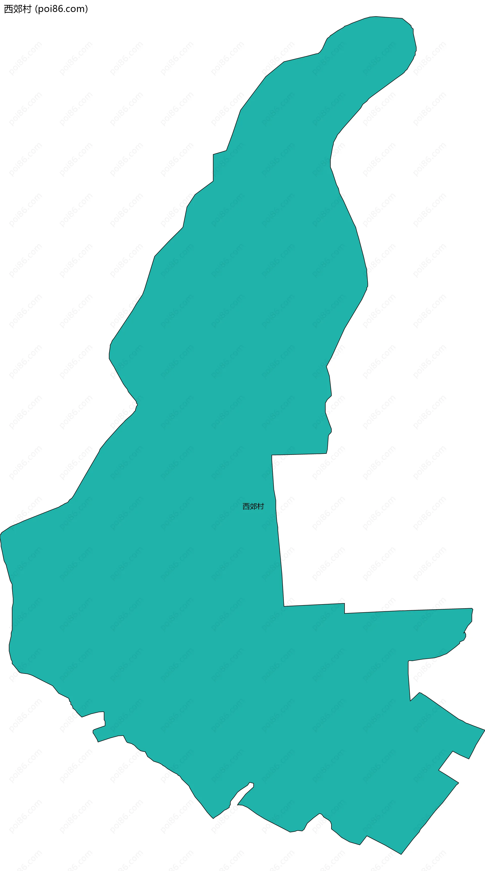 西郊村边界地图