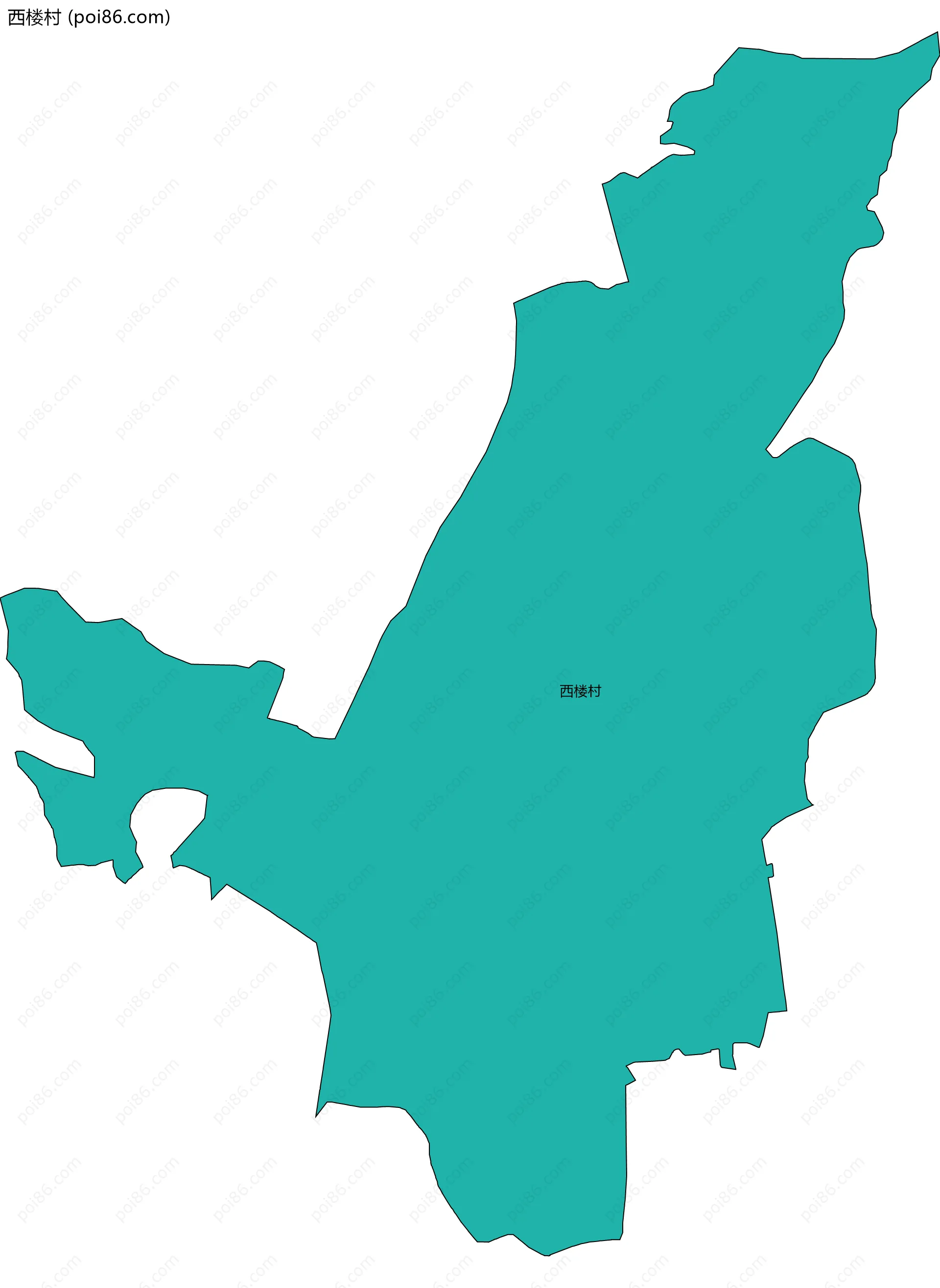 西楼村边界地图