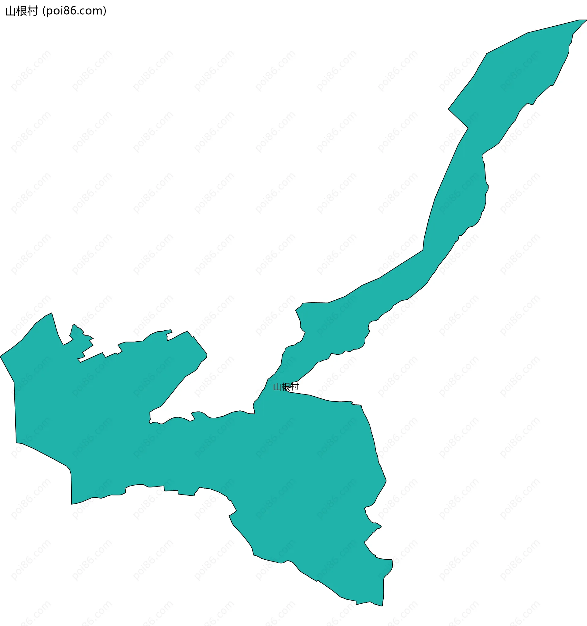 山根村边界地图