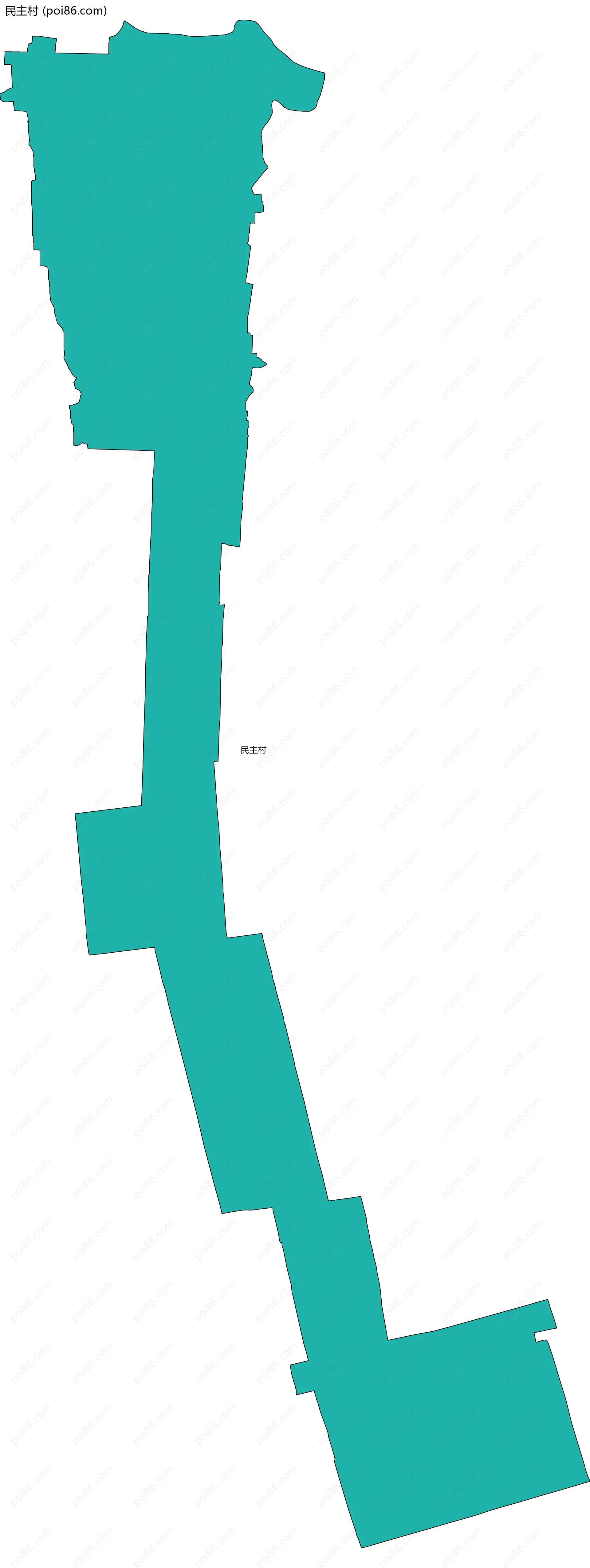 民主村边界地图