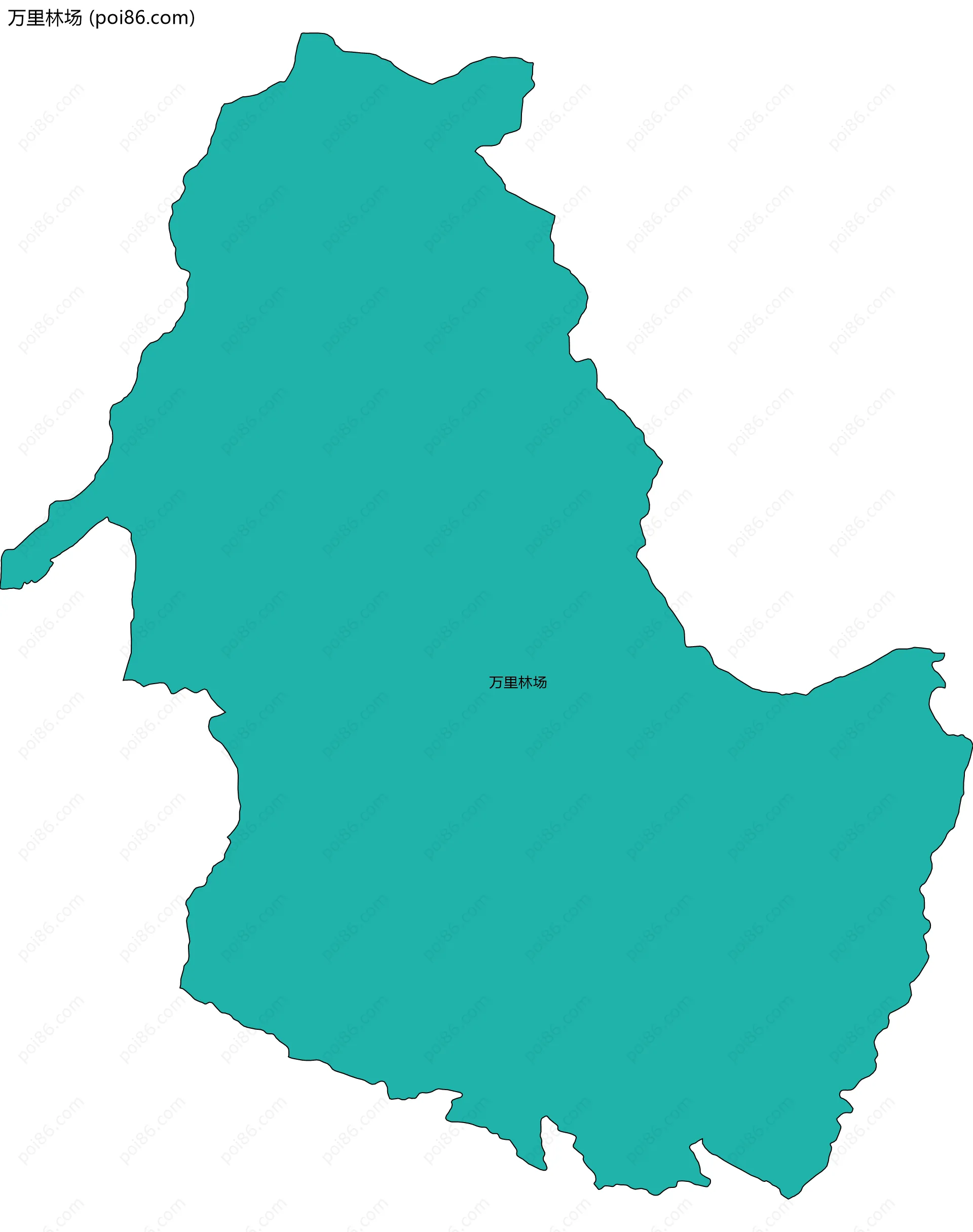 万里林场边界地图(五级行政区划)