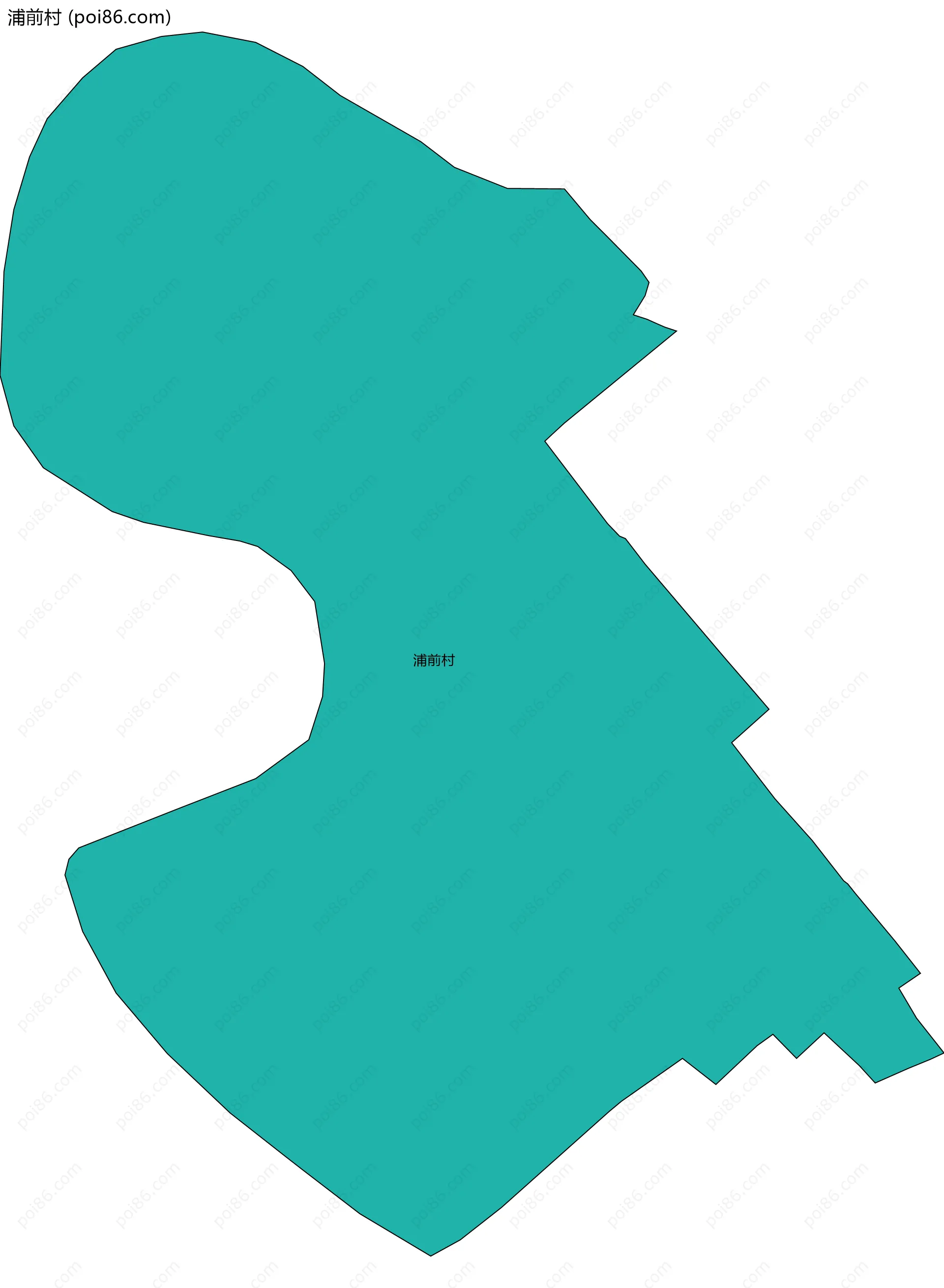 浦前村边界地图