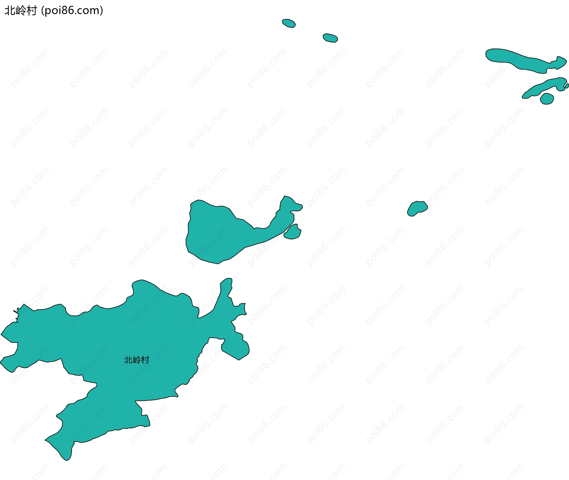北岭村边界地图