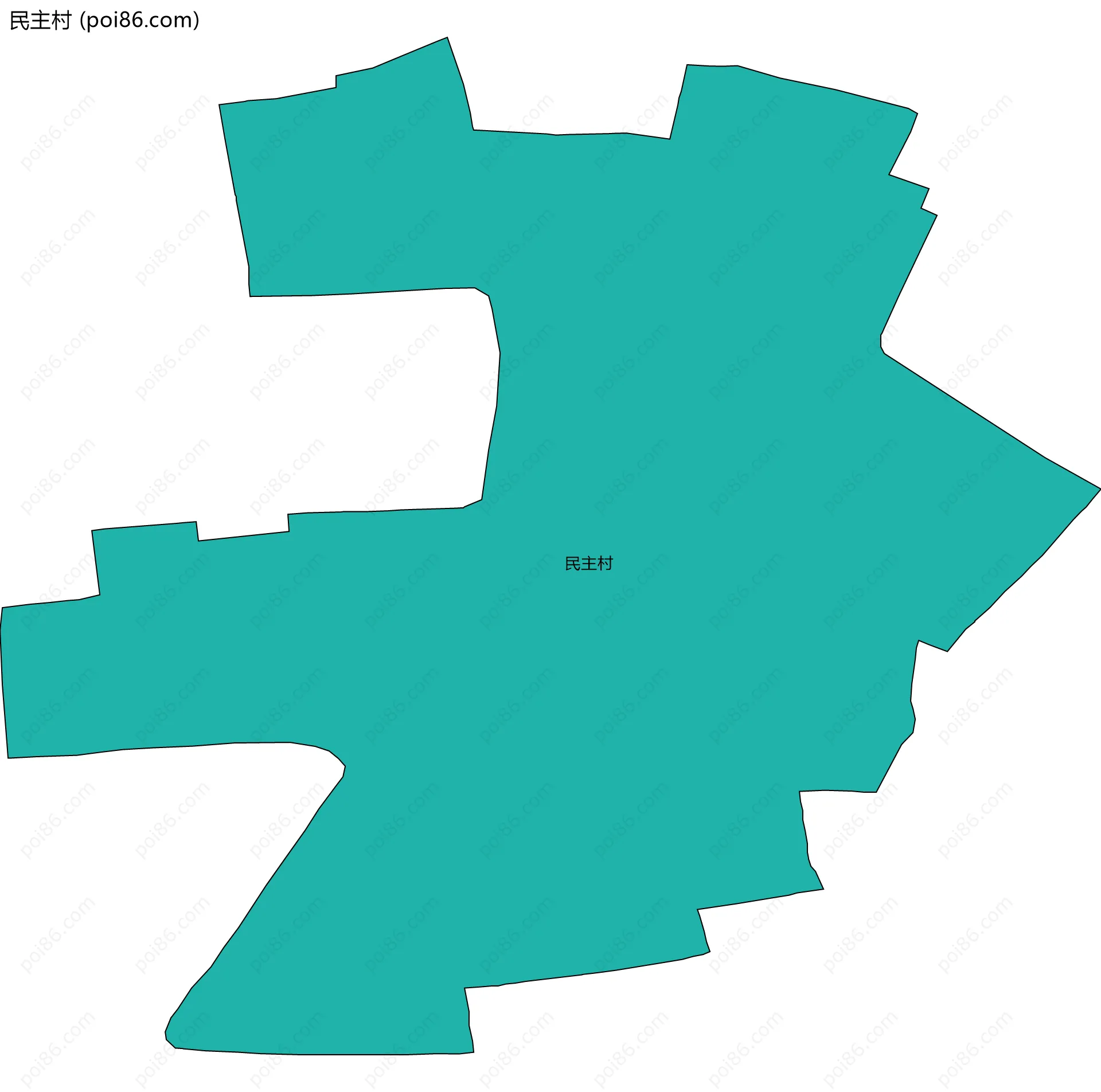 民主村边界地图