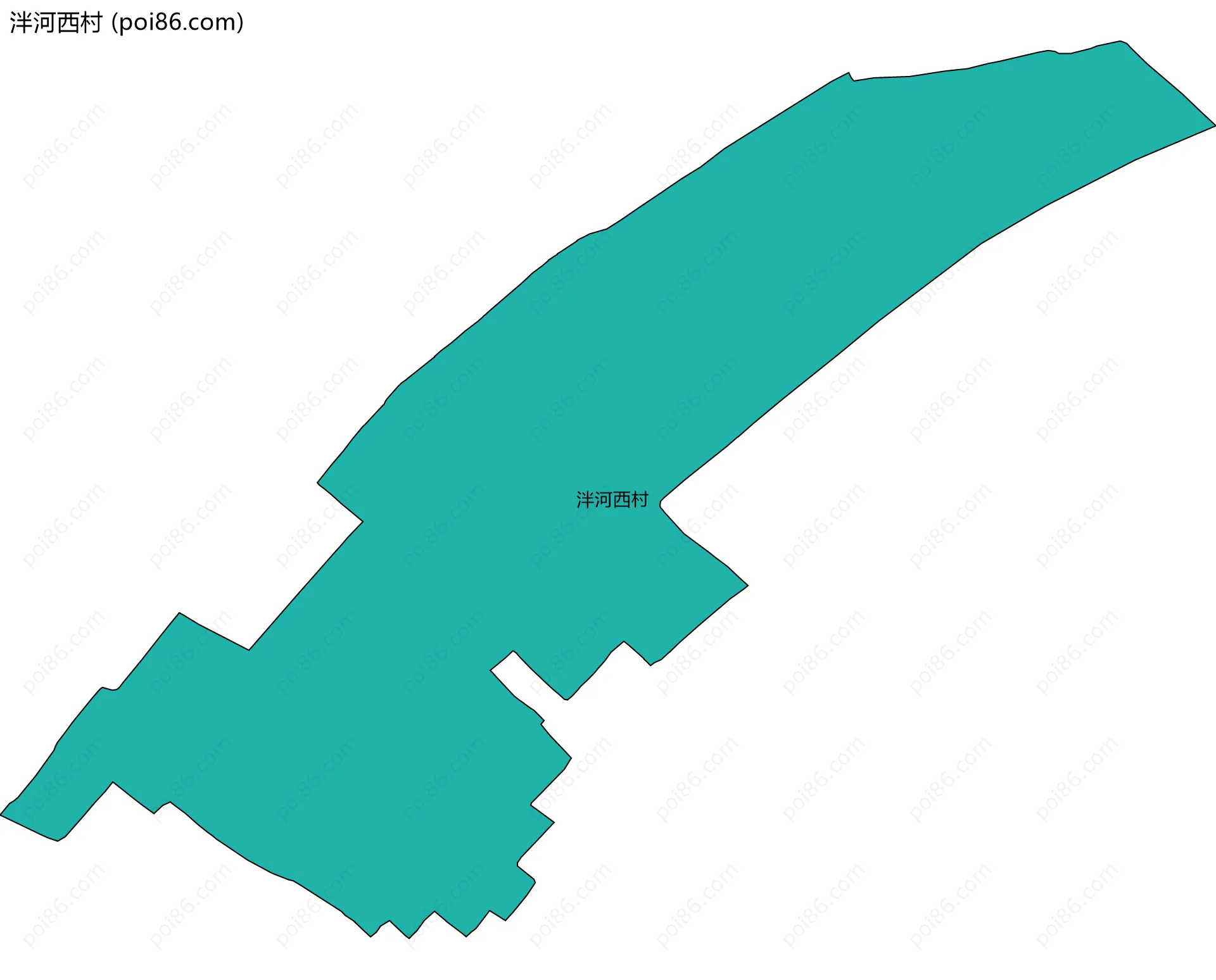 泮河西村边界地图