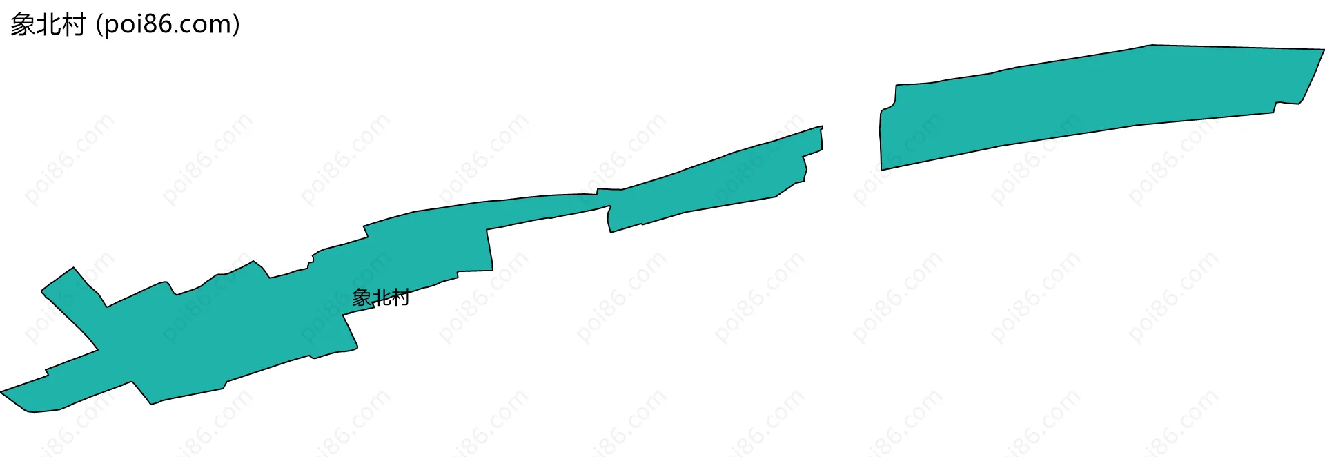 象北村边界地图