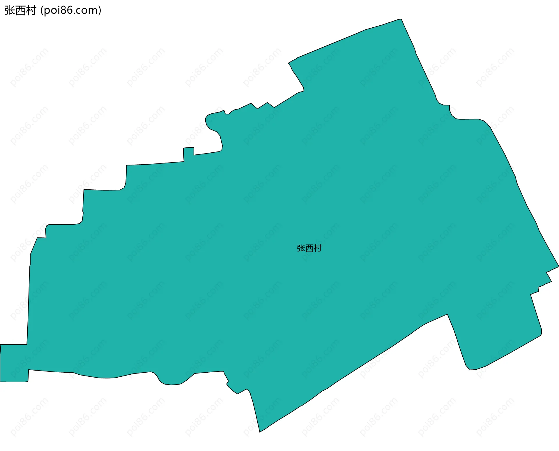 张西村边界地图