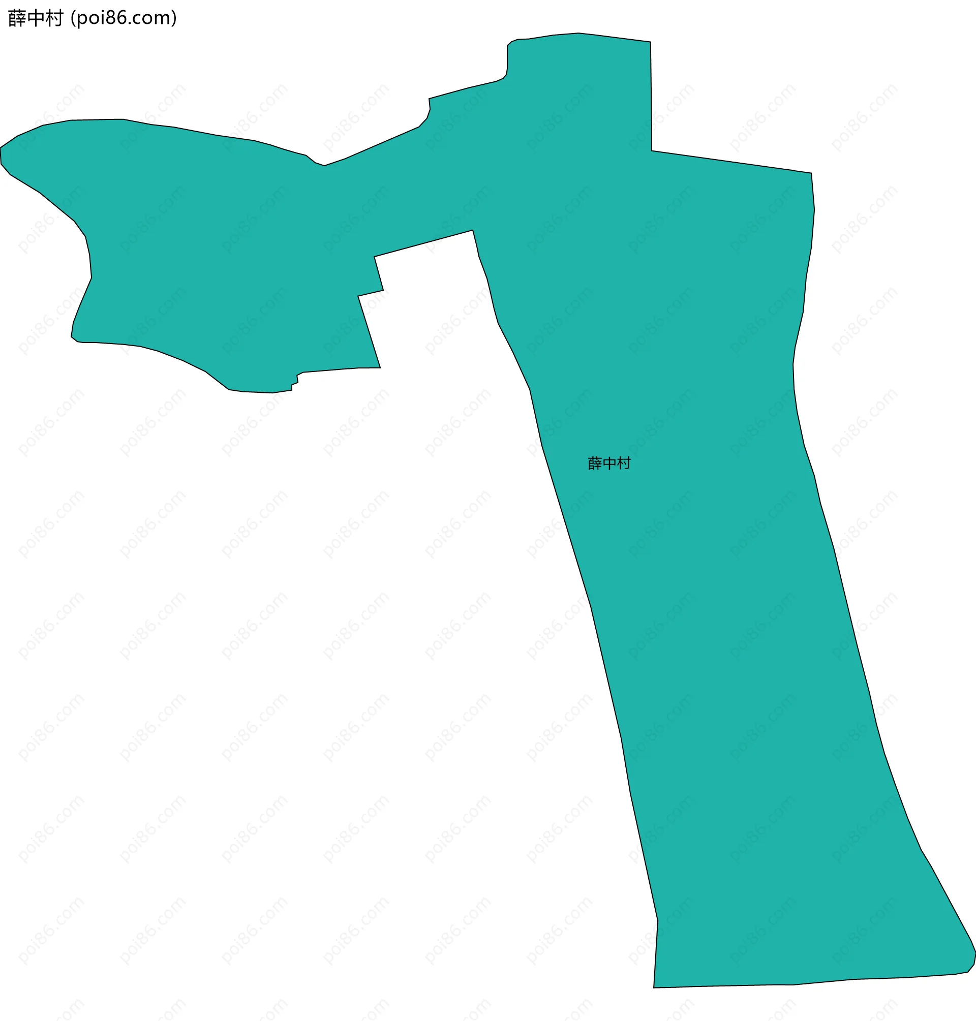 薛中村边界地图