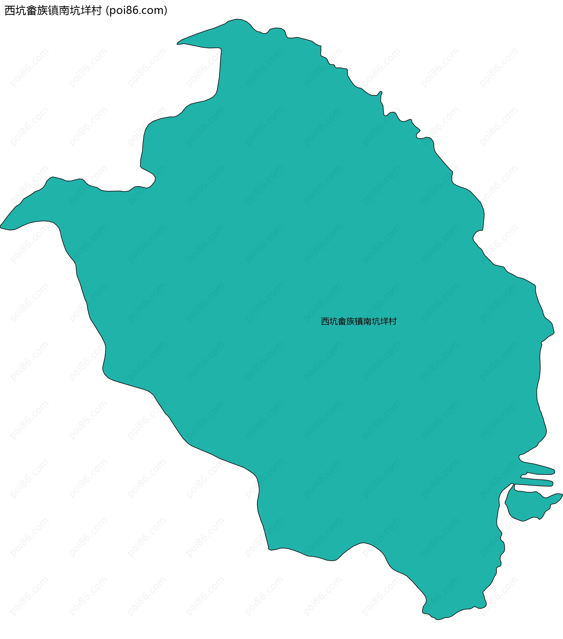 西坑畲族镇南坑垟村边界地图