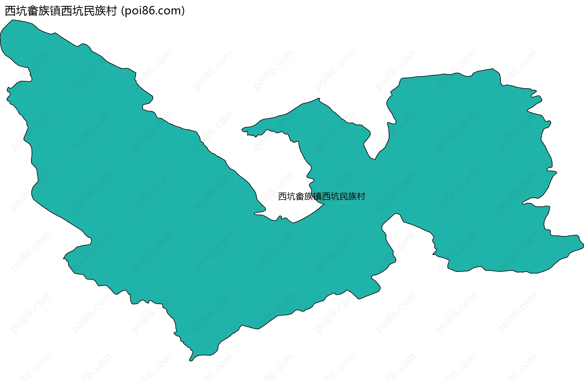 西坑畲族镇西坑民族村边界地图
