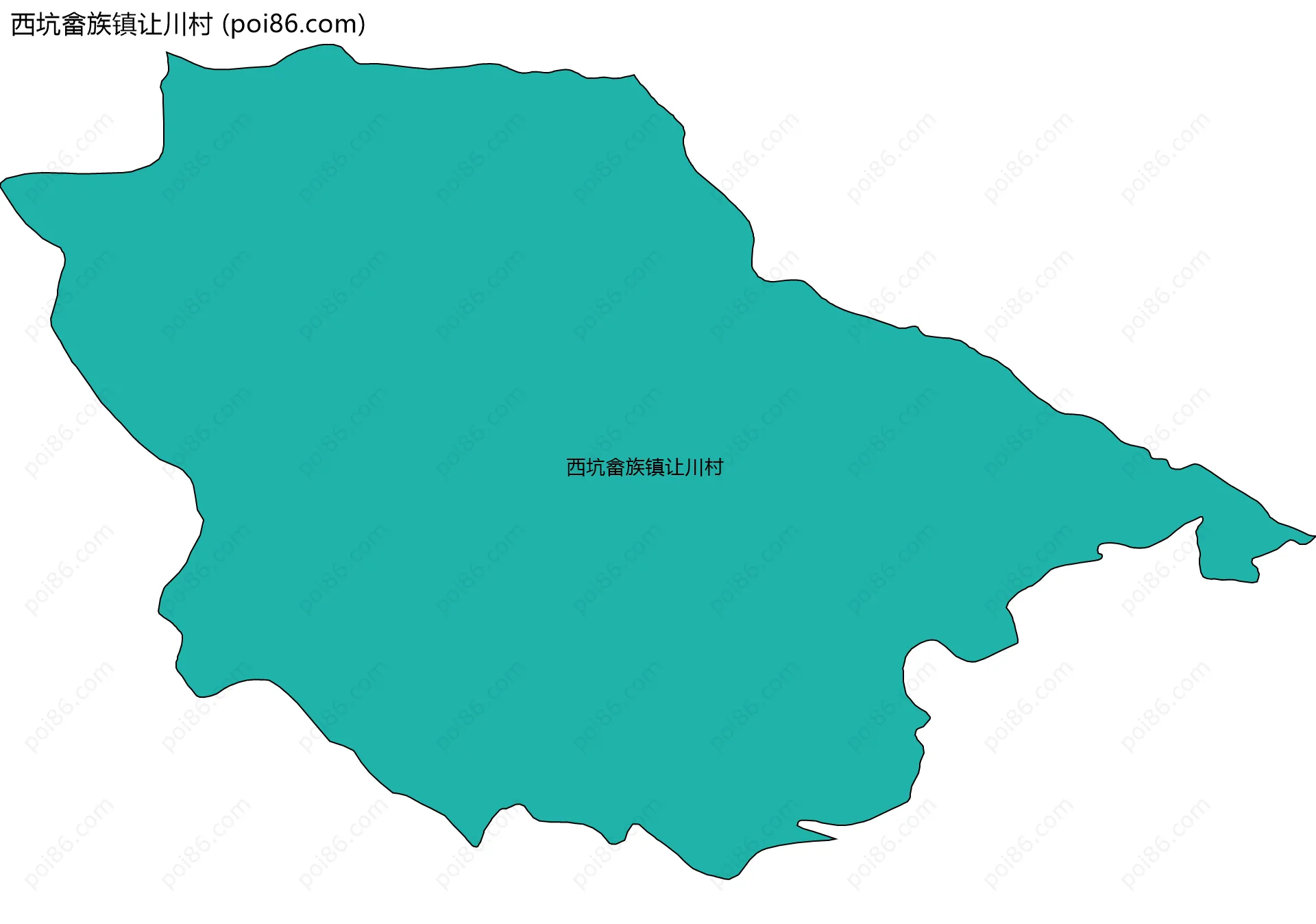 西坑畲族镇让川村边界地图