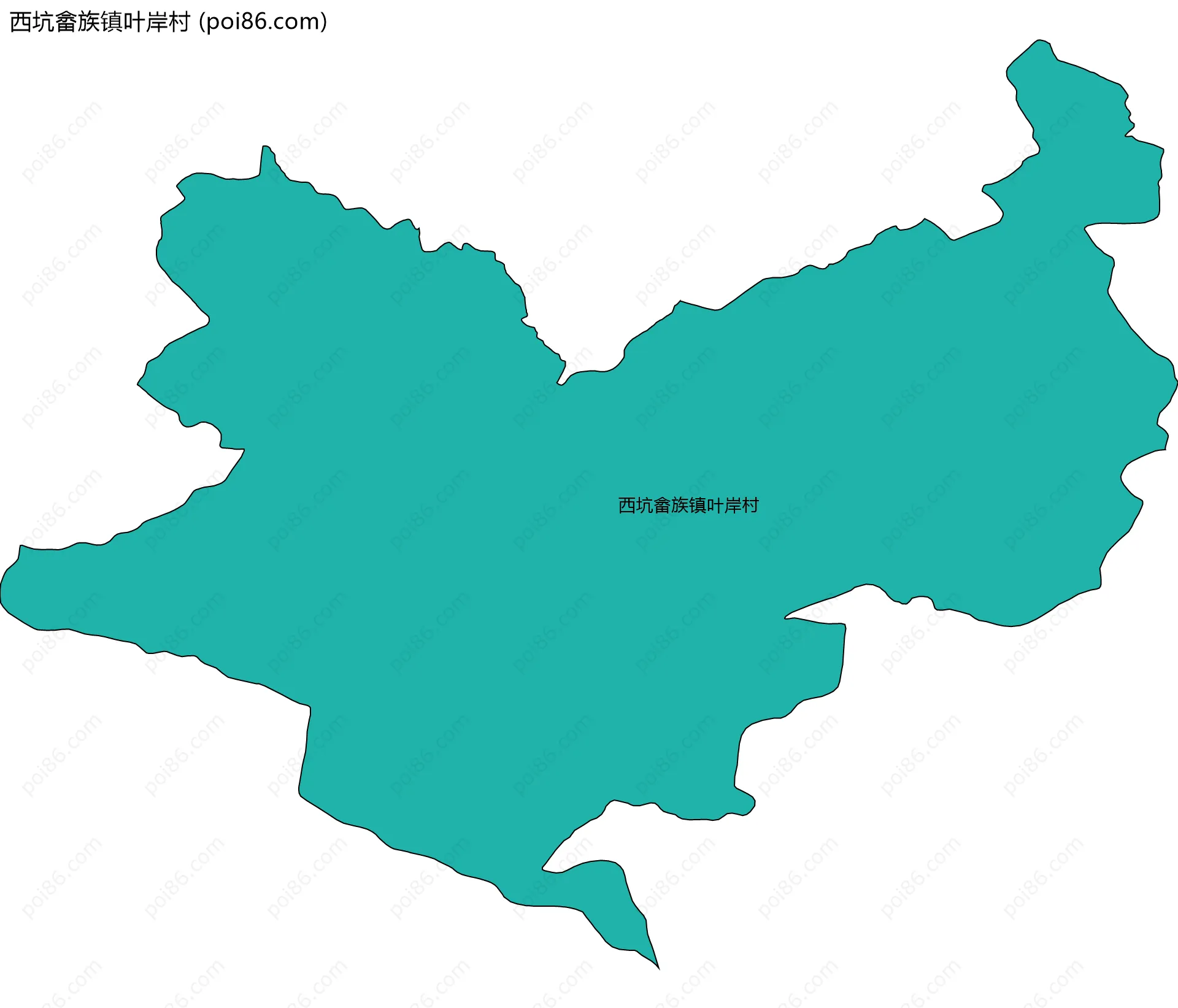 西坑畲族镇叶岸村边界地图
