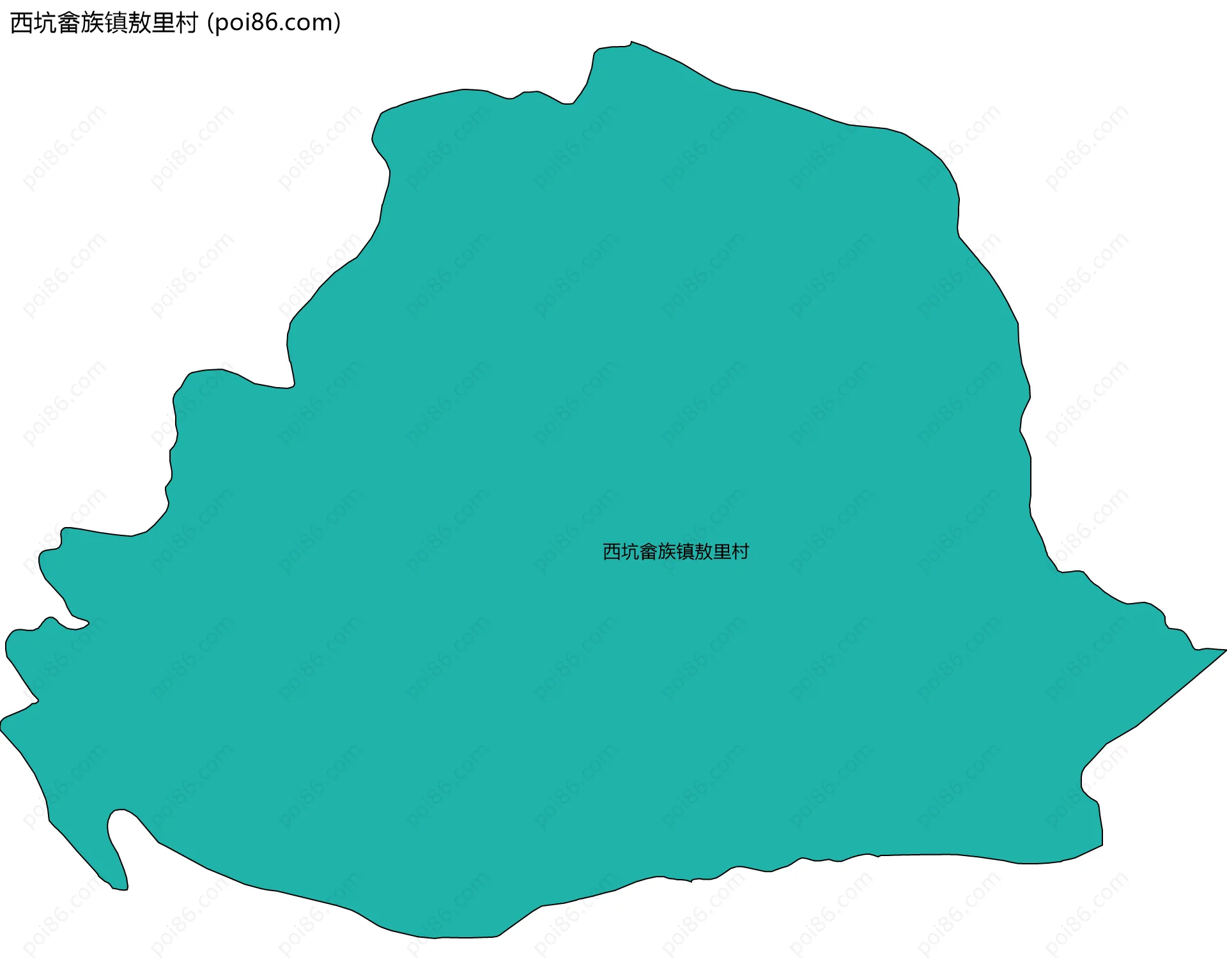 西坑畲族镇敖里村边界地图