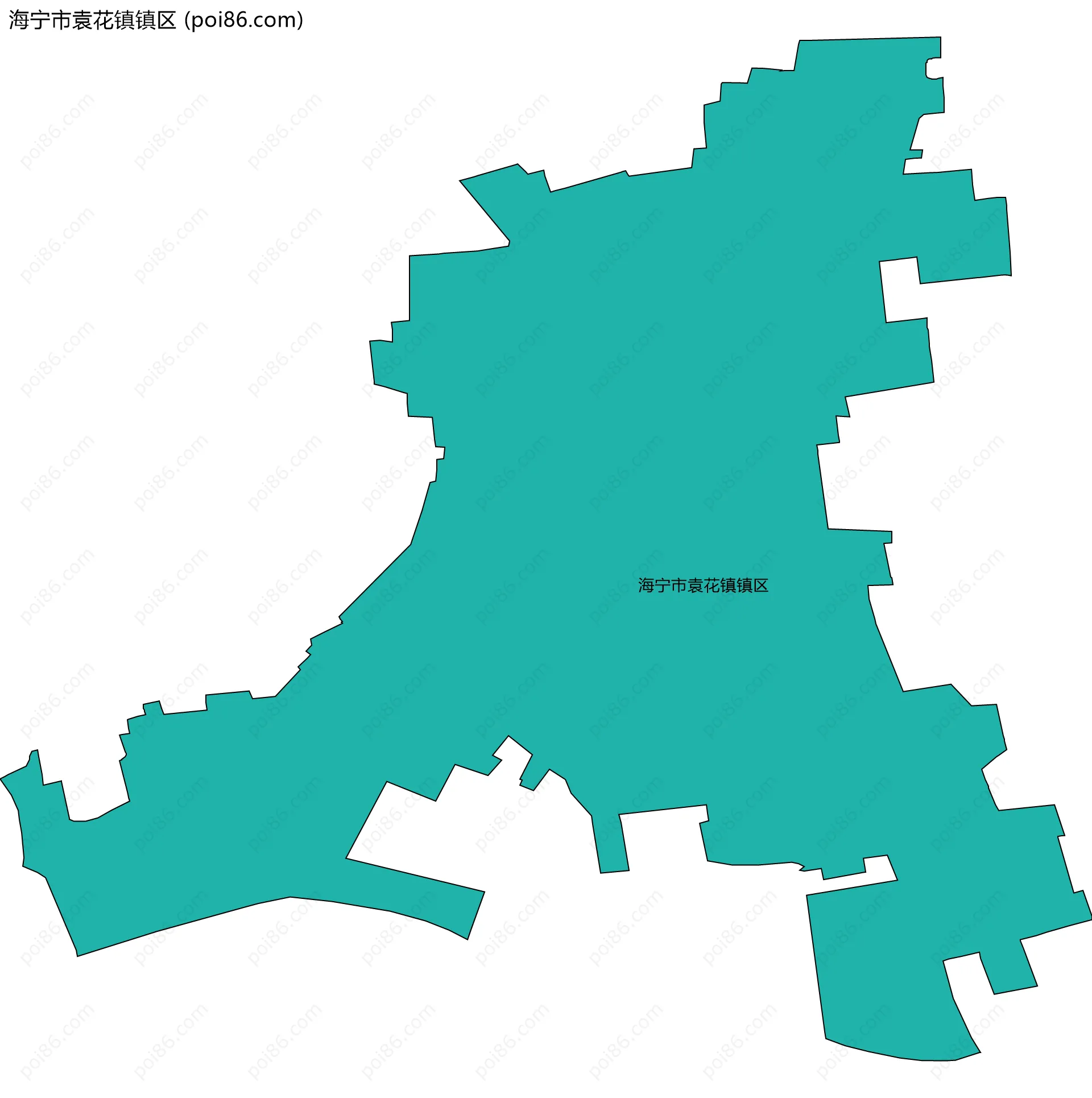 海宁市袁花镇镇区边界地图