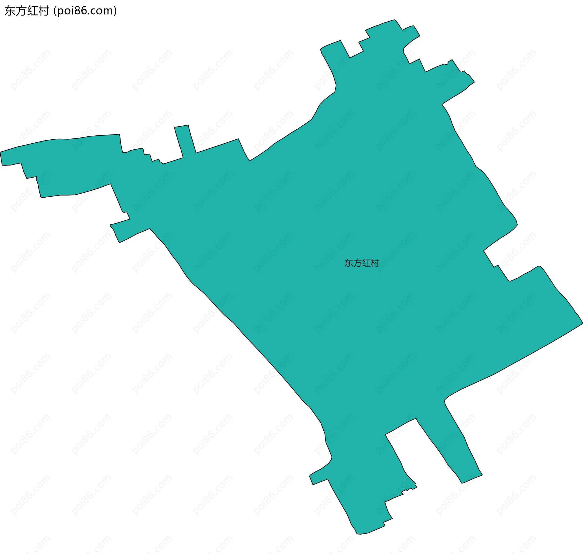 东方红村边界地图