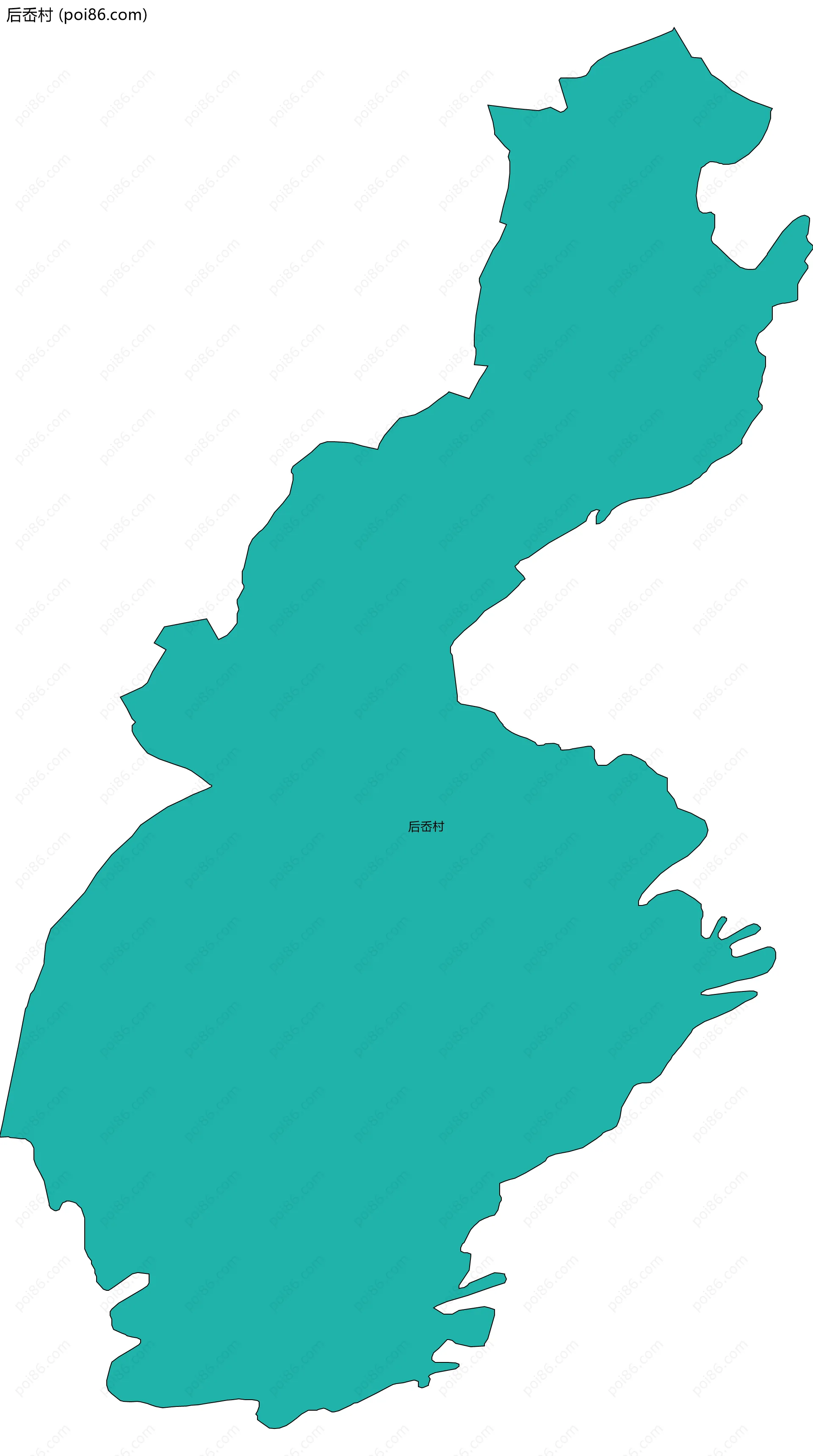 后岙村边界地图