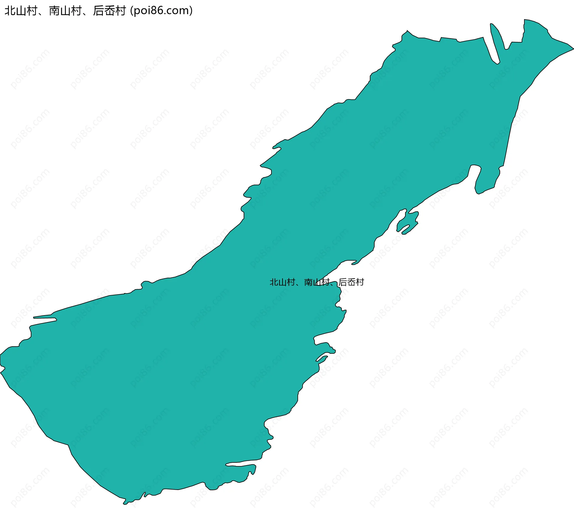 北山村、南山村、后岙村边界地图