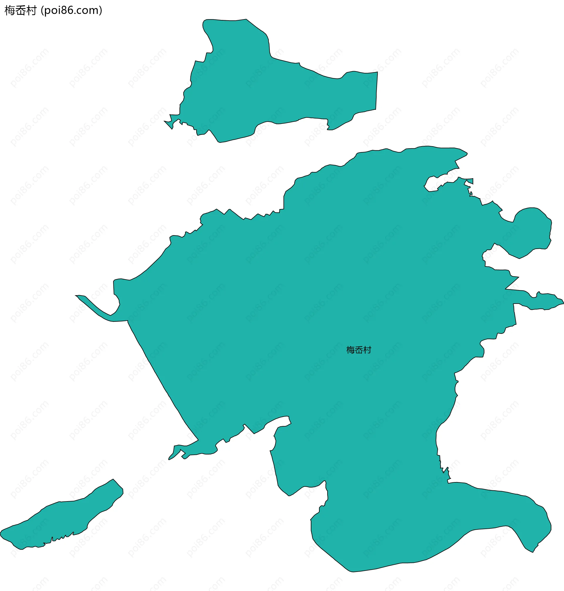 梅岙村边界地图