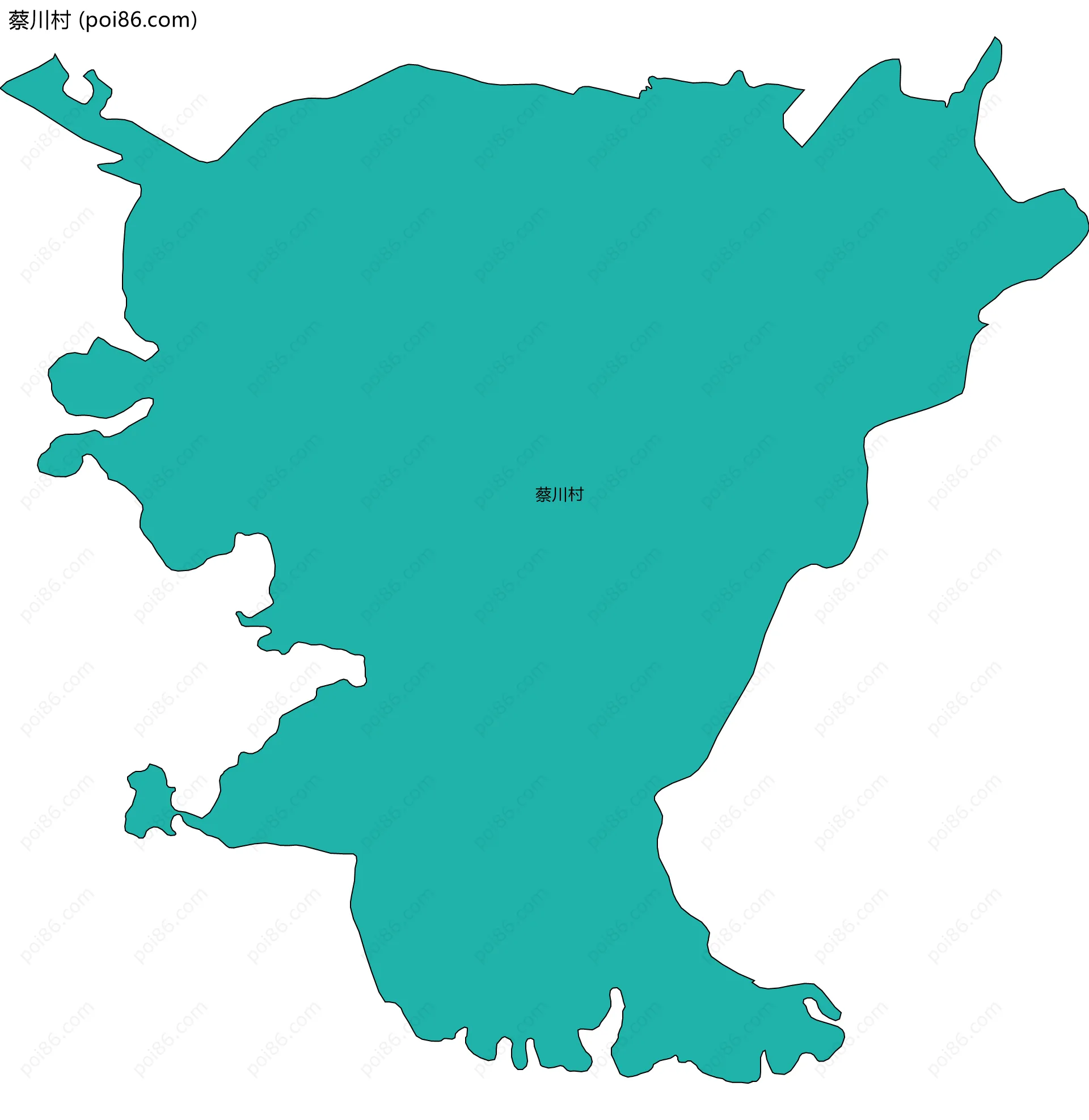 蔡川村边界地图