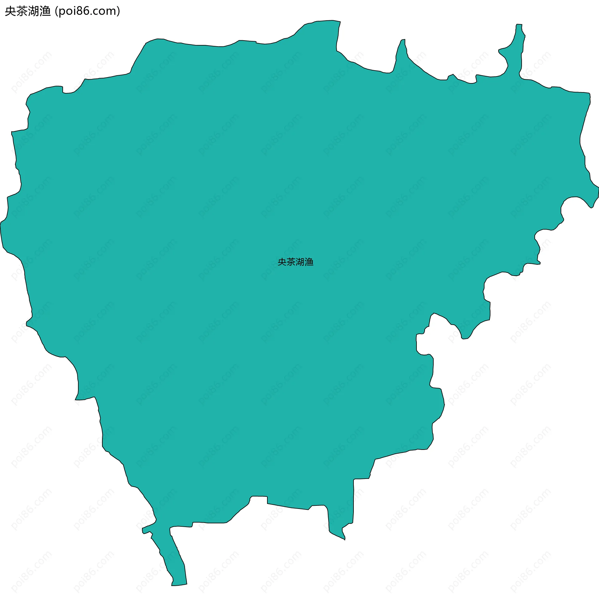 央茶湖渔边界地图