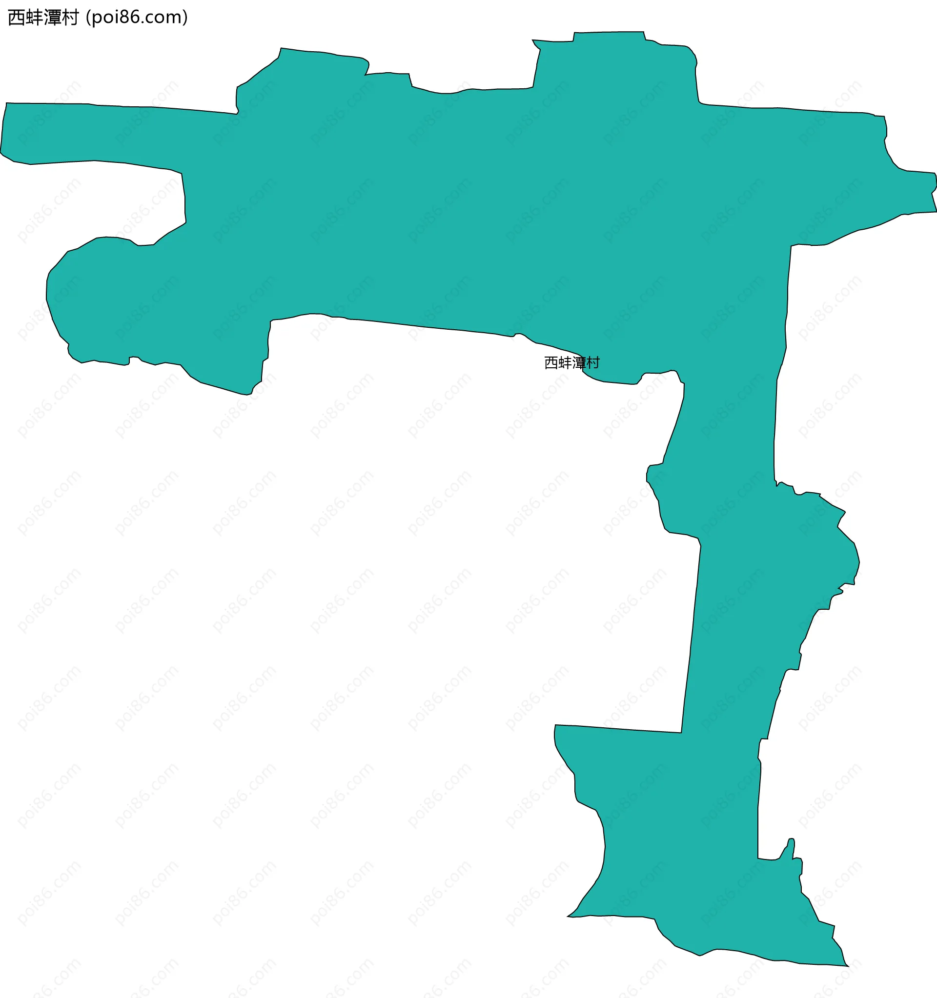 西蚌潭村边界地图