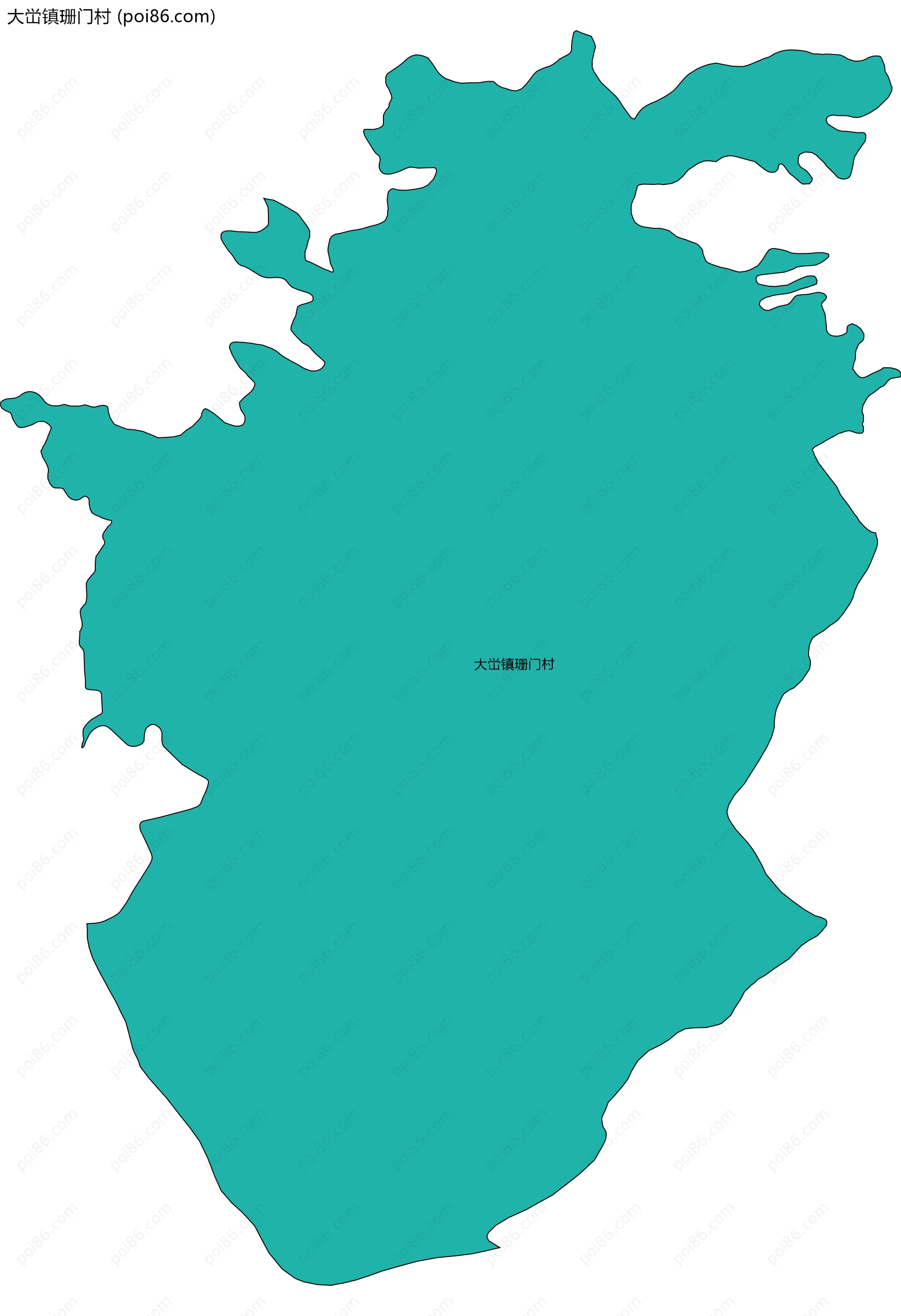 大峃镇珊门村边界地图