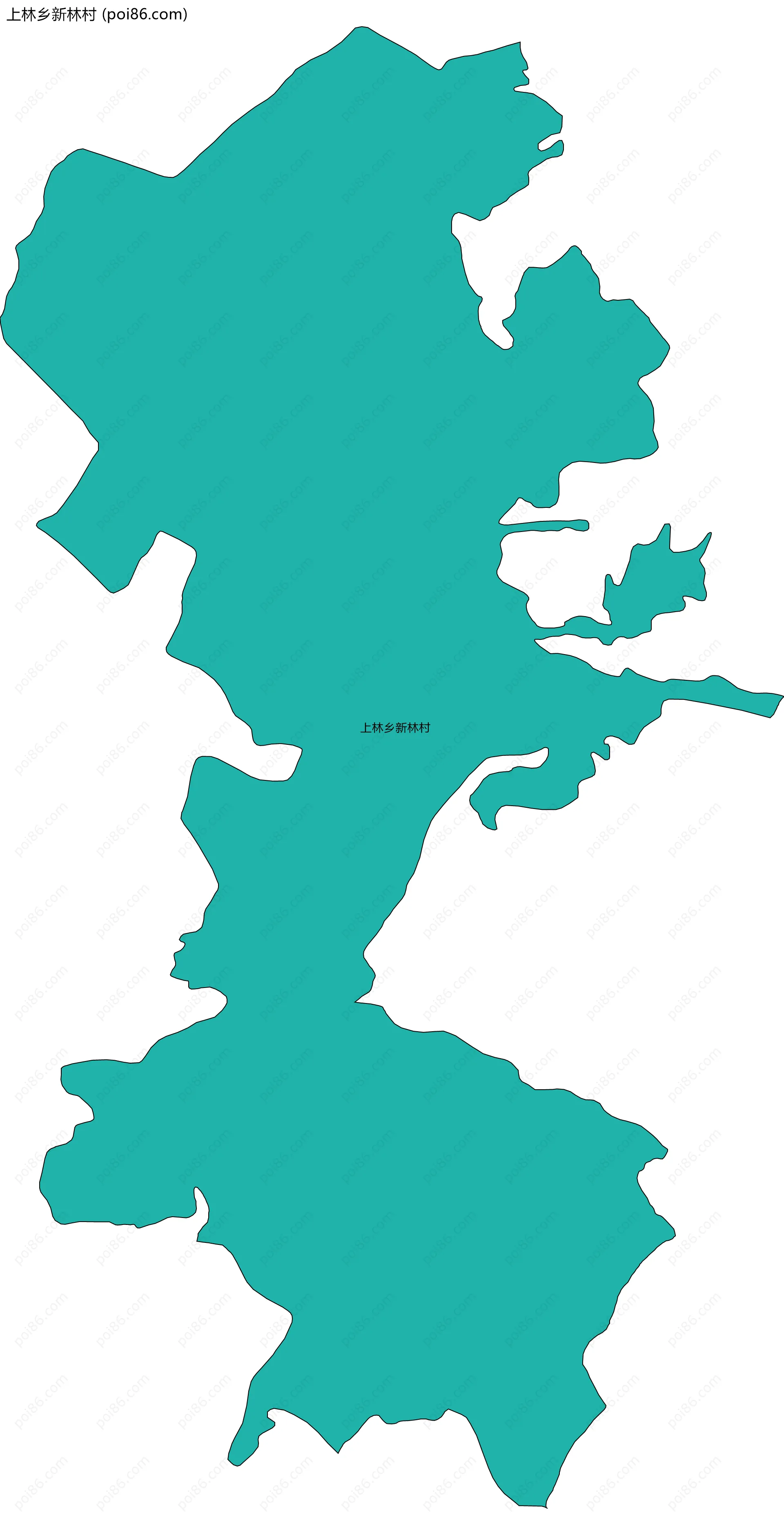 上林乡新林村边界地图