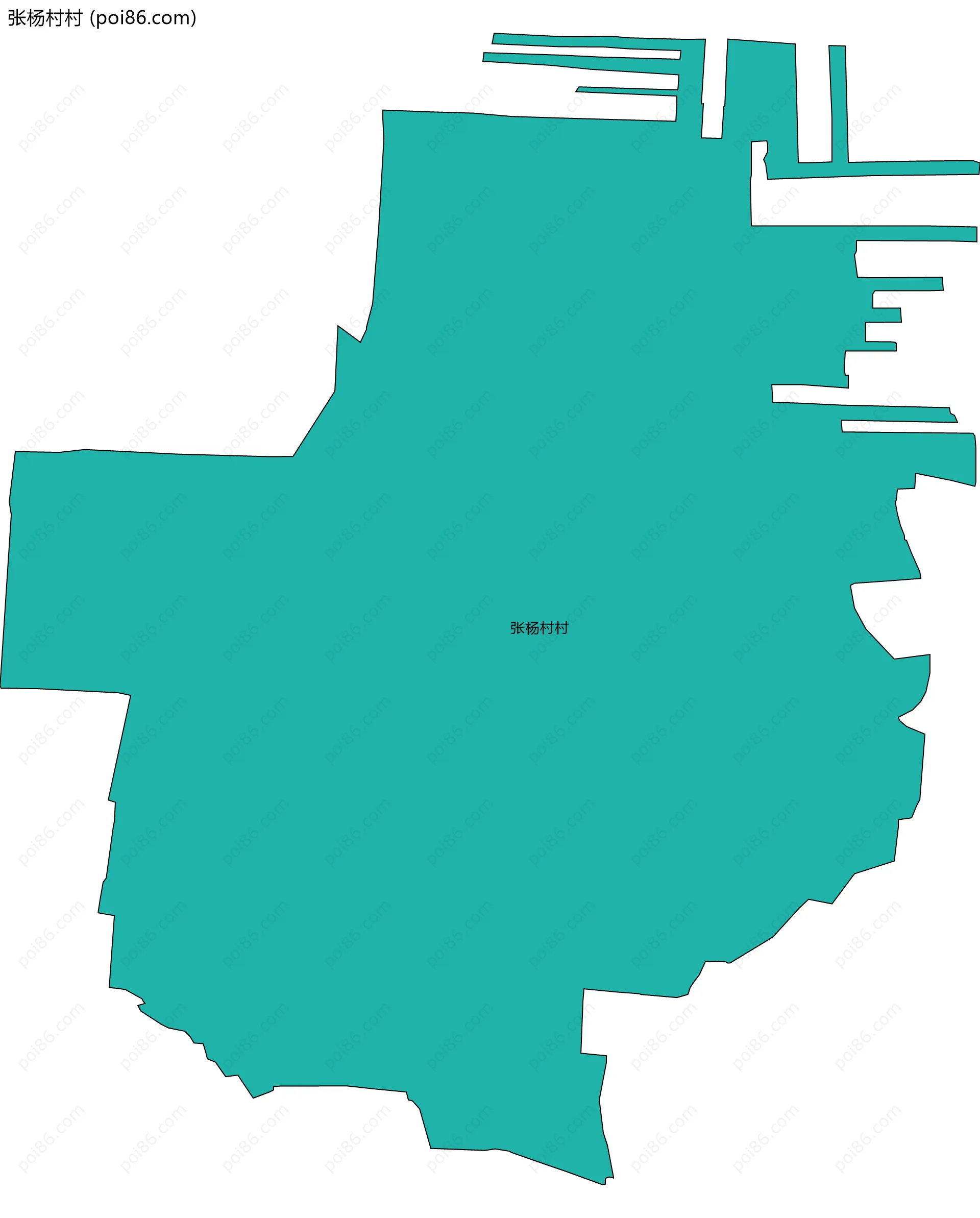 张杨村村边界地图