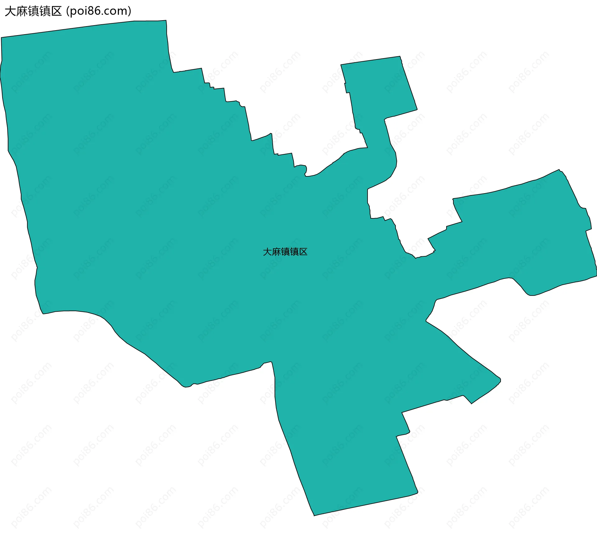 大麻镇镇区边界地图