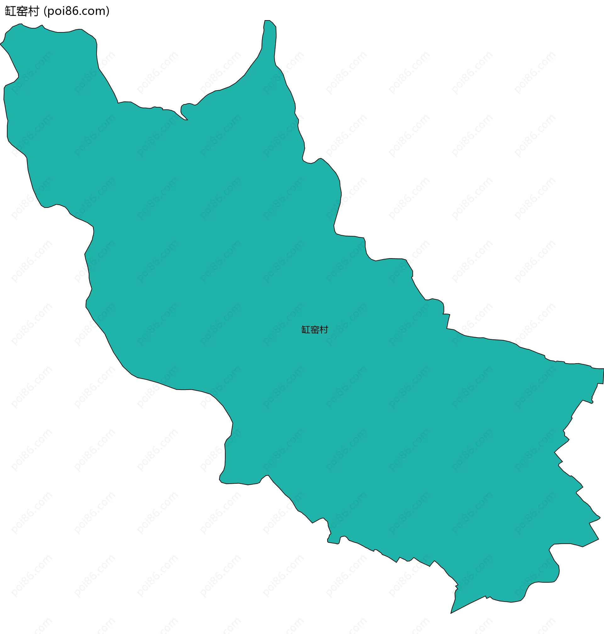 缸窑村边界地图