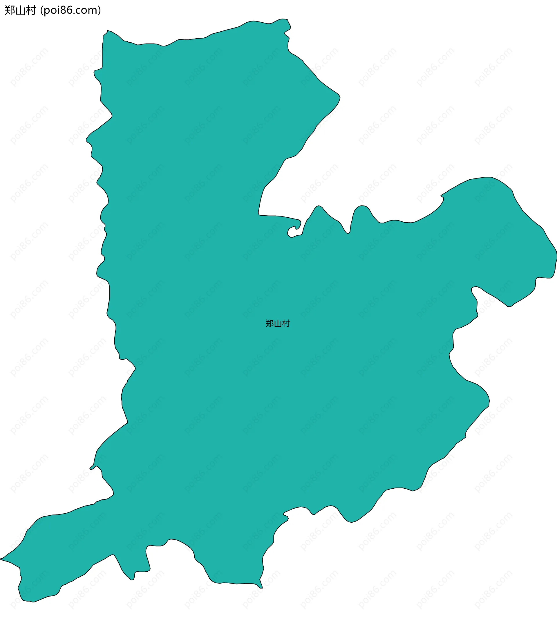 郑山村边界地图