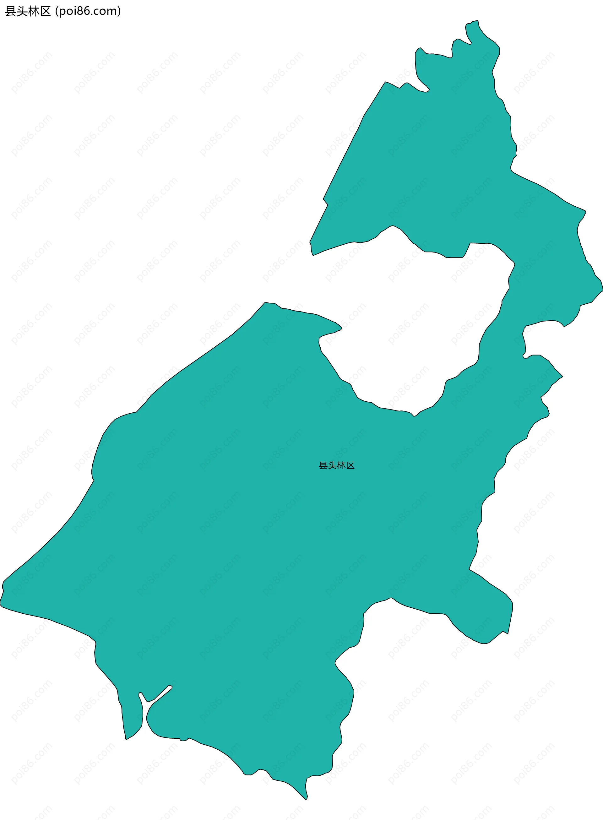 县头林区边界地图