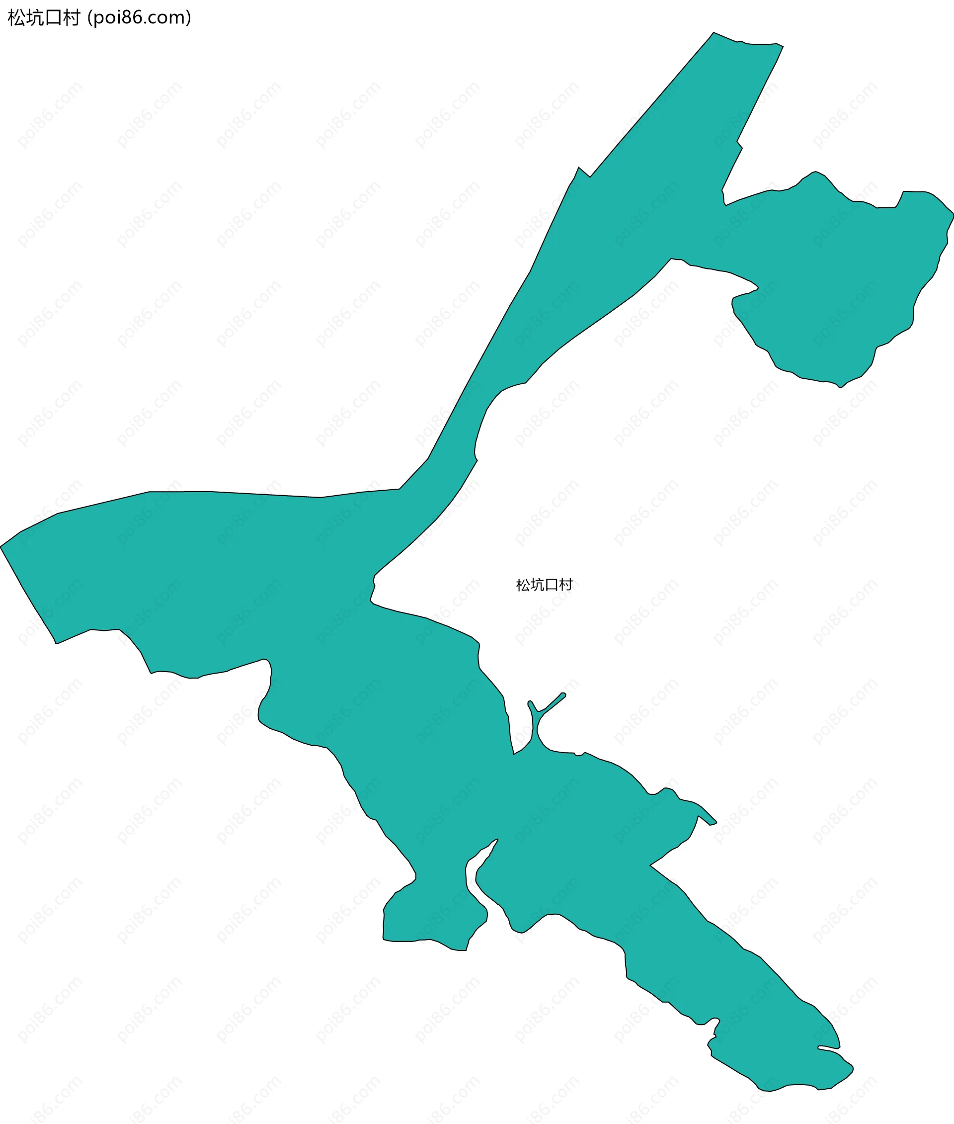 松坑口村边界地图