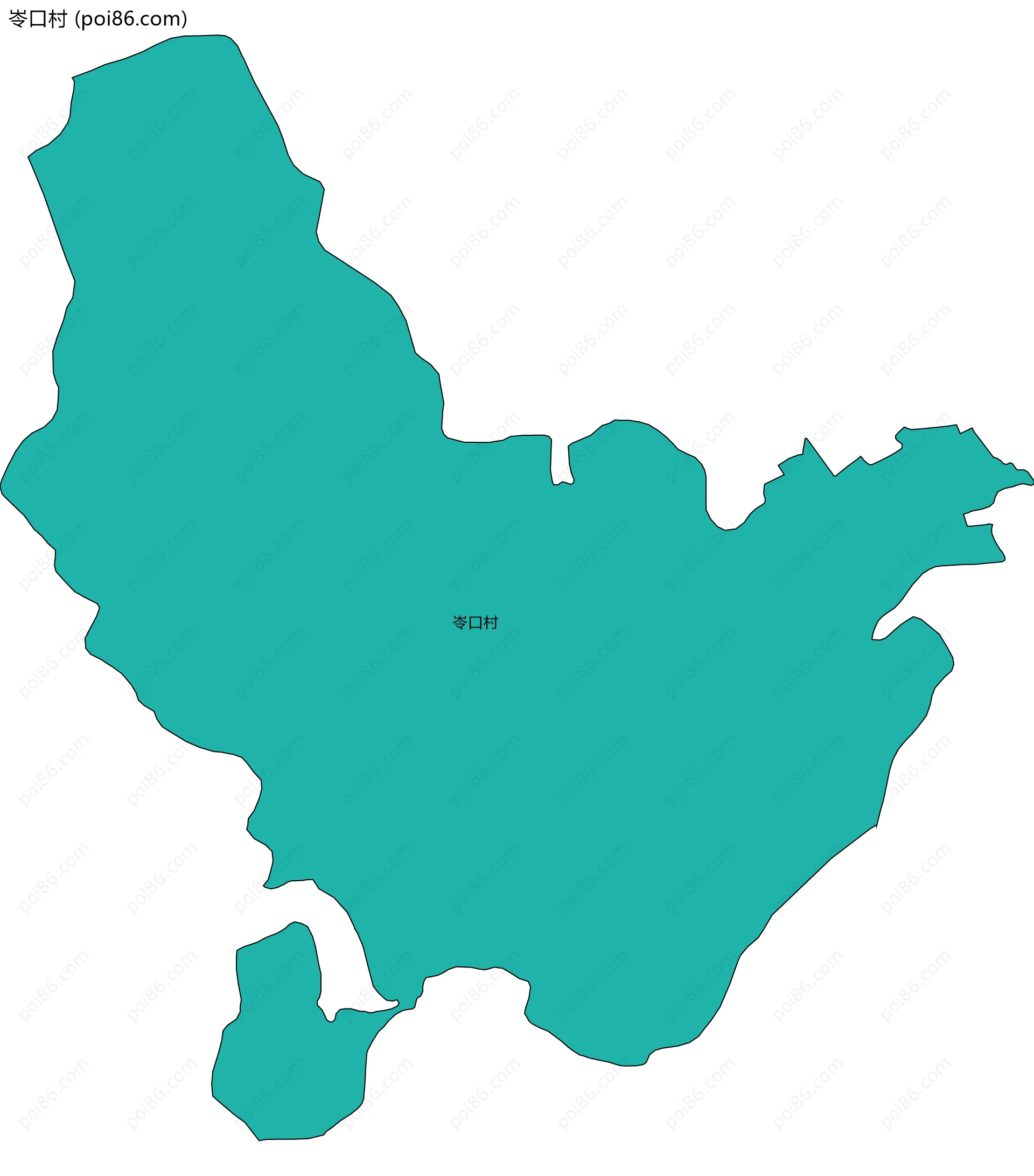 岺口村边界地图