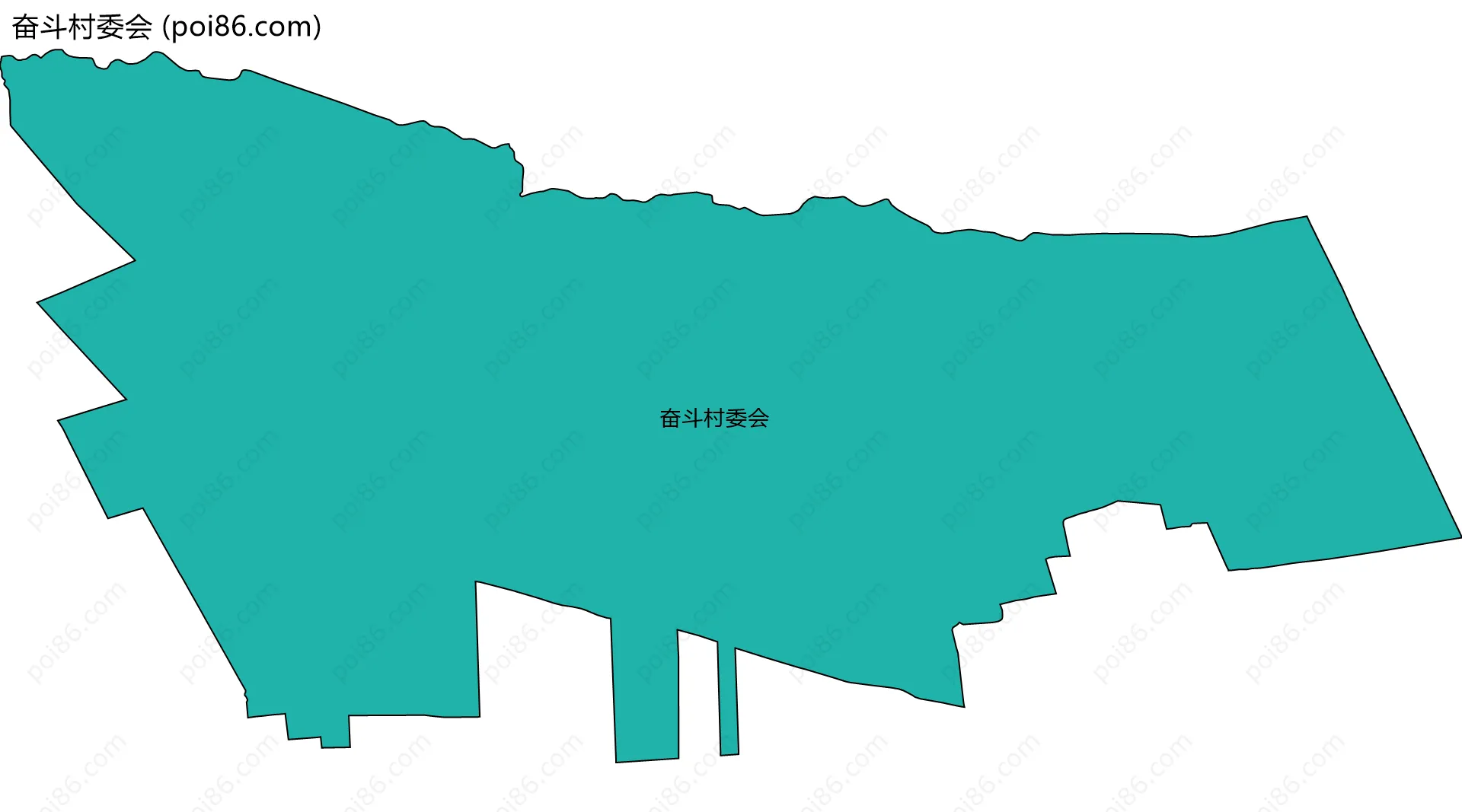 奋斗村委会边界地图