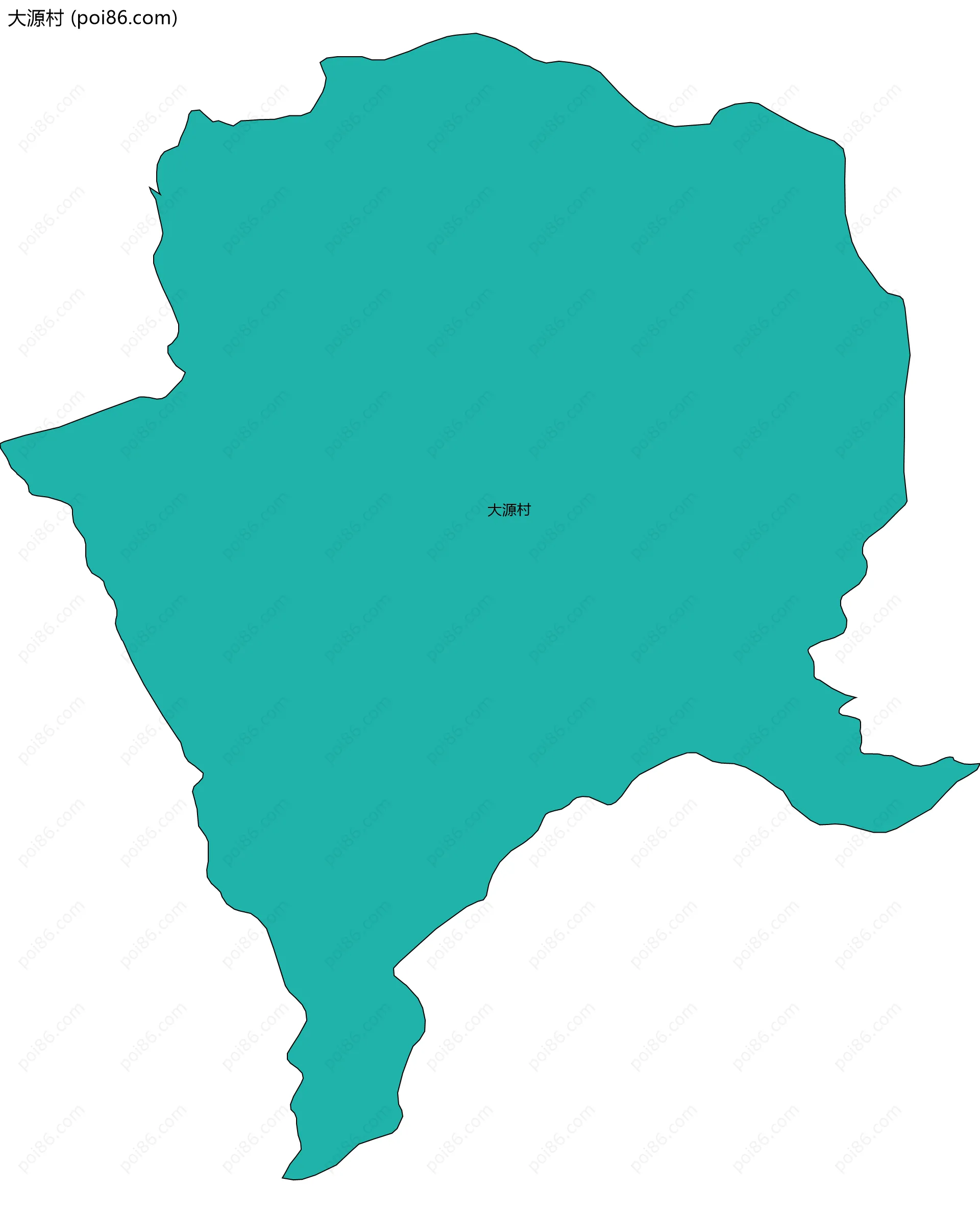大源村边界地图