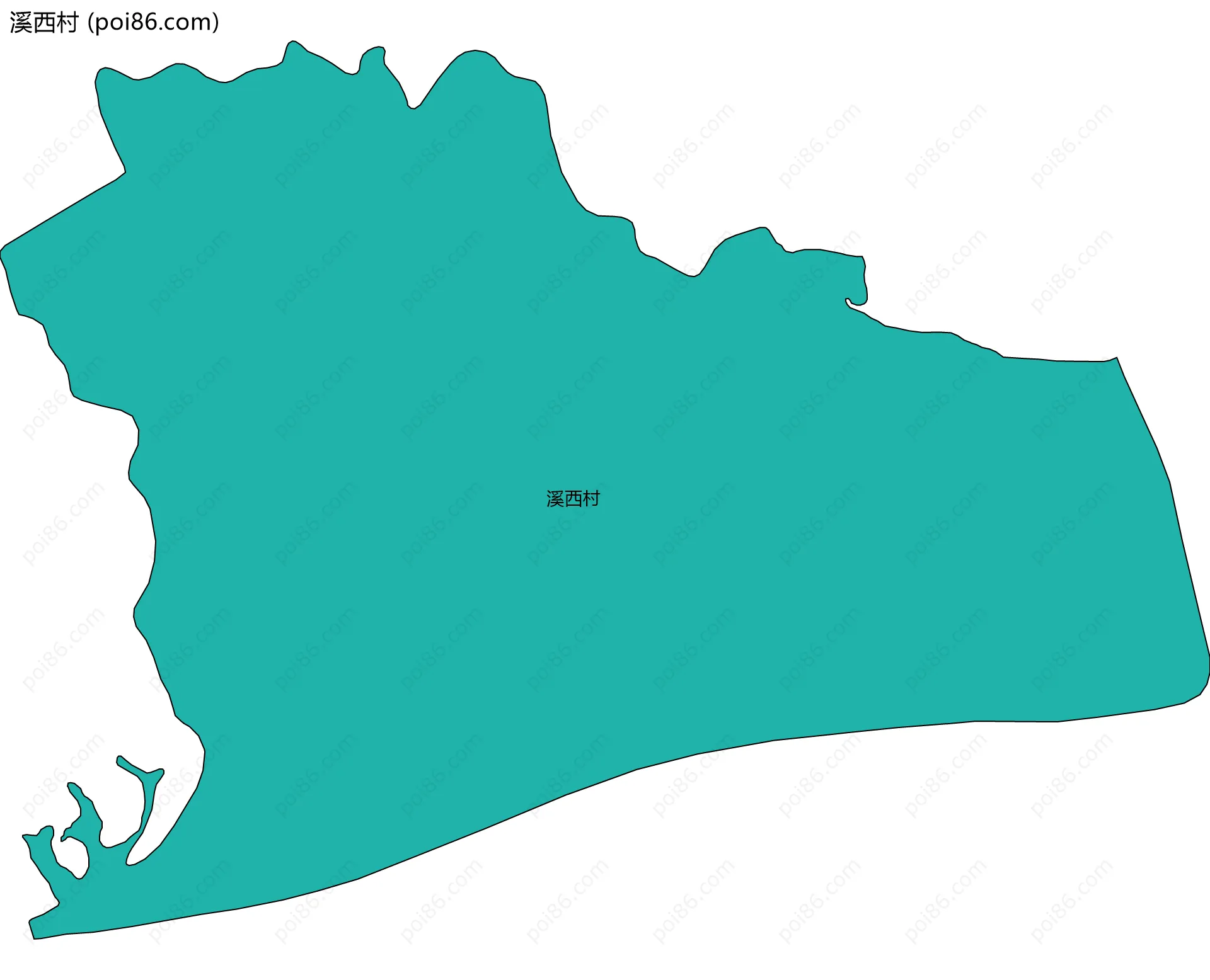 溪西村边界地图