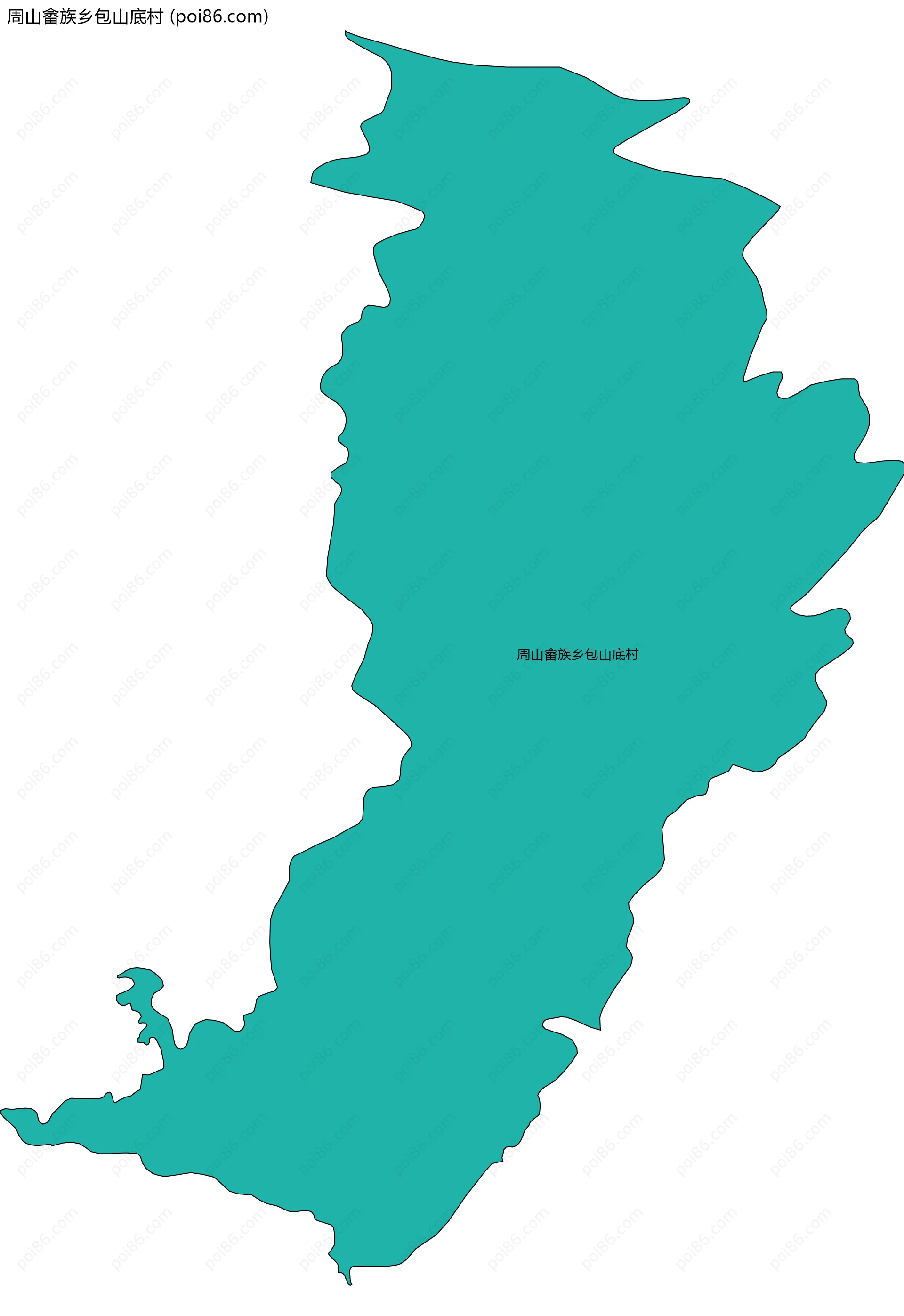 周山畲族乡包山底村边界地图