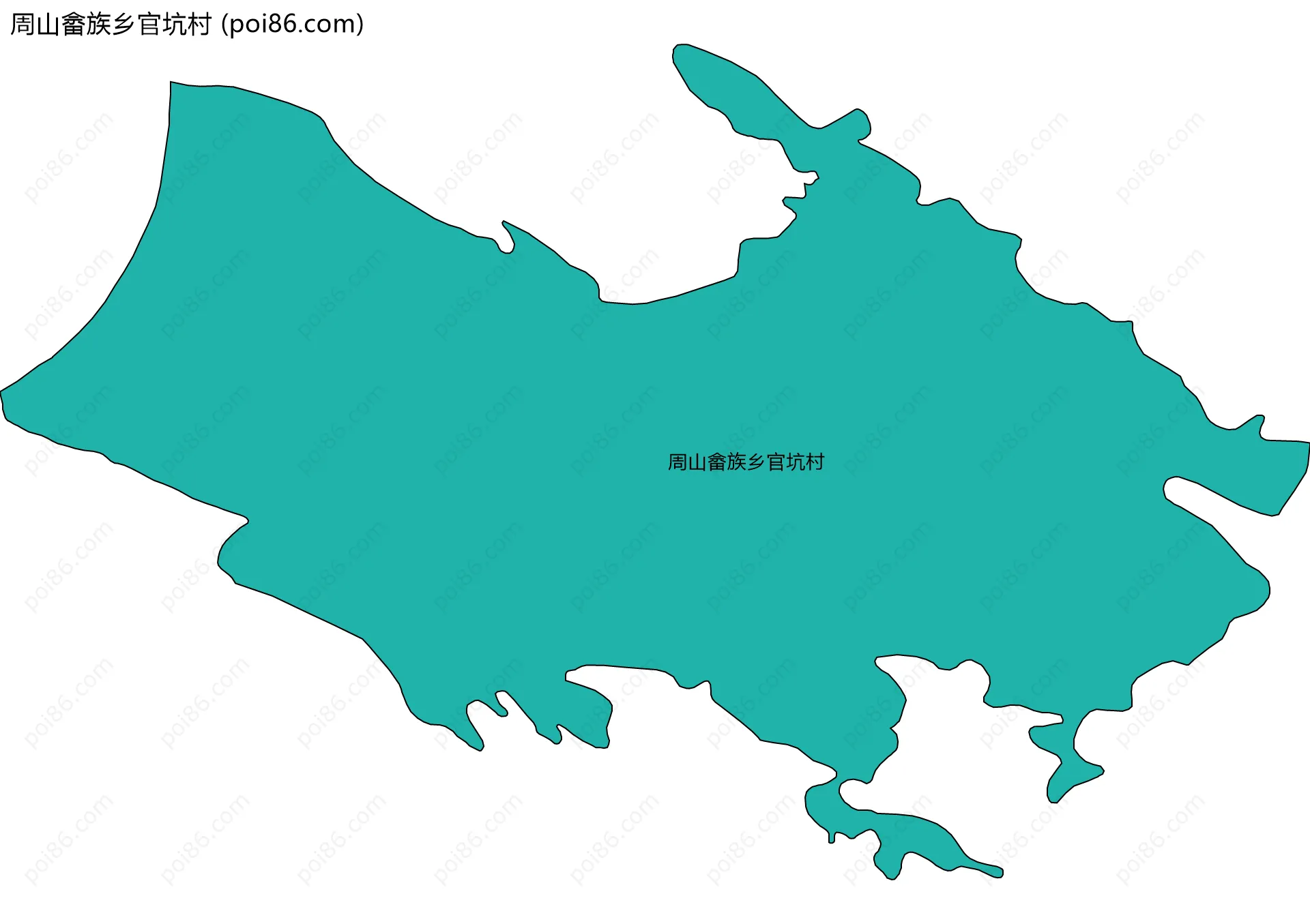 周山畲族乡官坑村边界地图