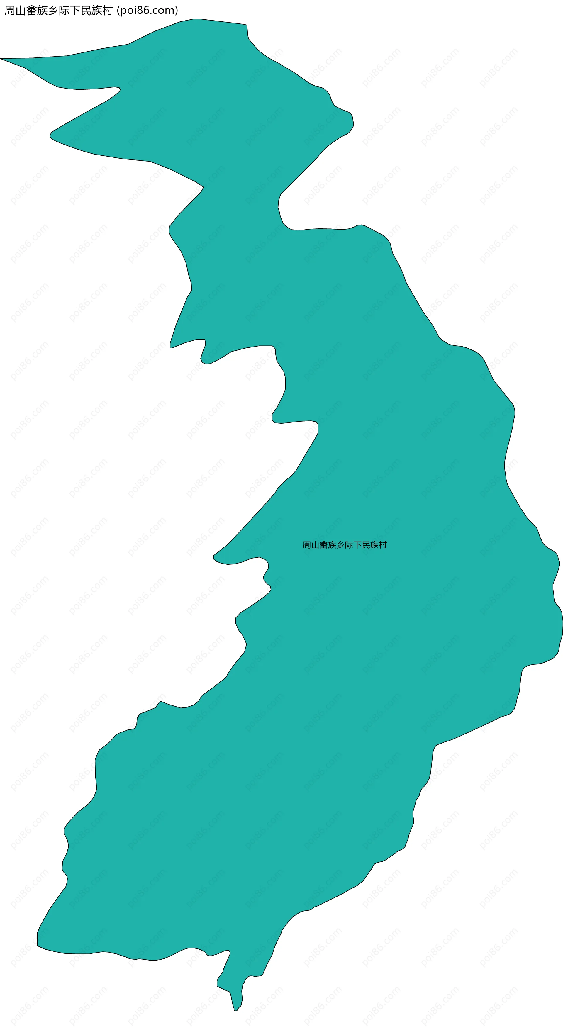 周山畲族乡际下民族村边界地图