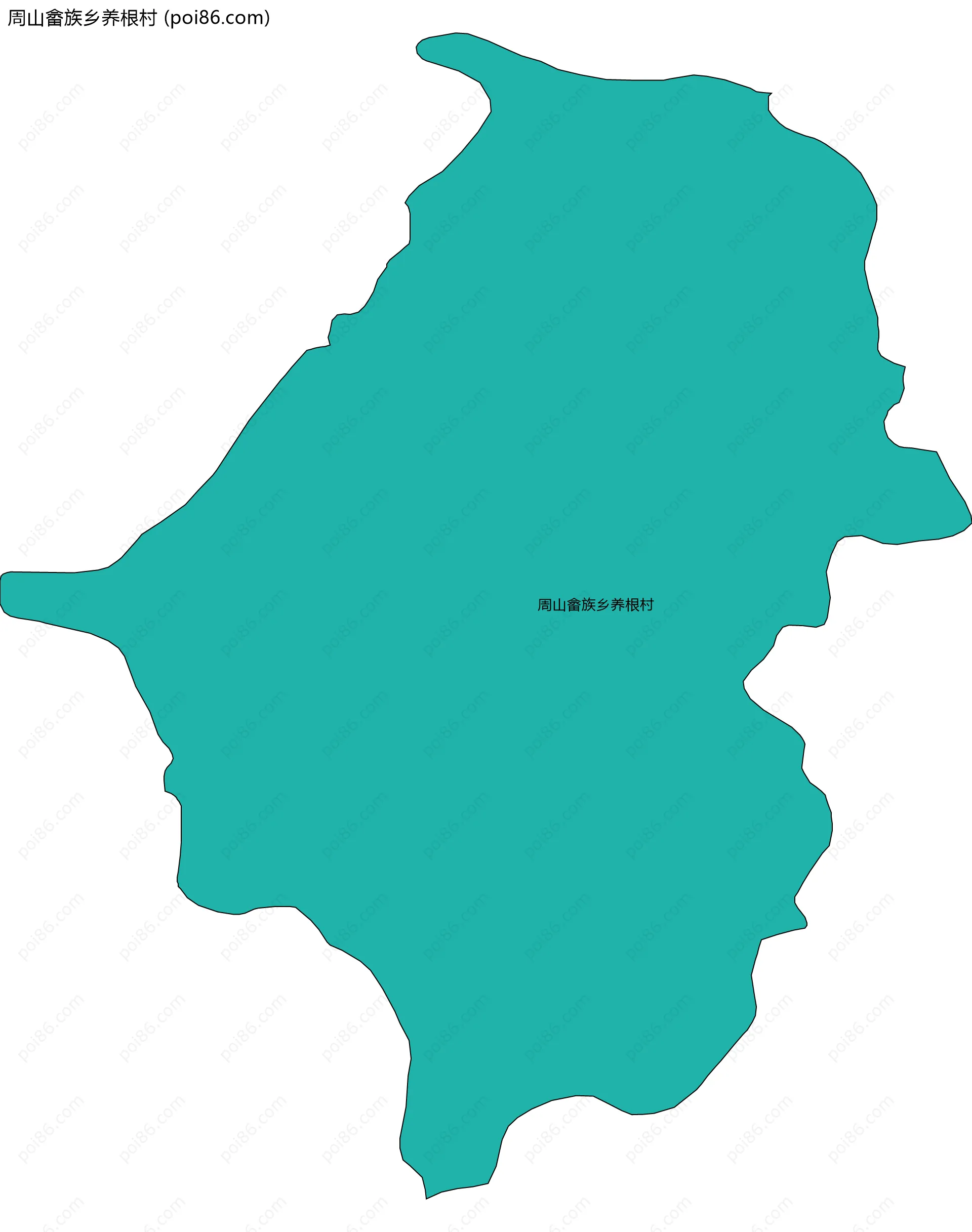 周山畲族乡养根村边界地图