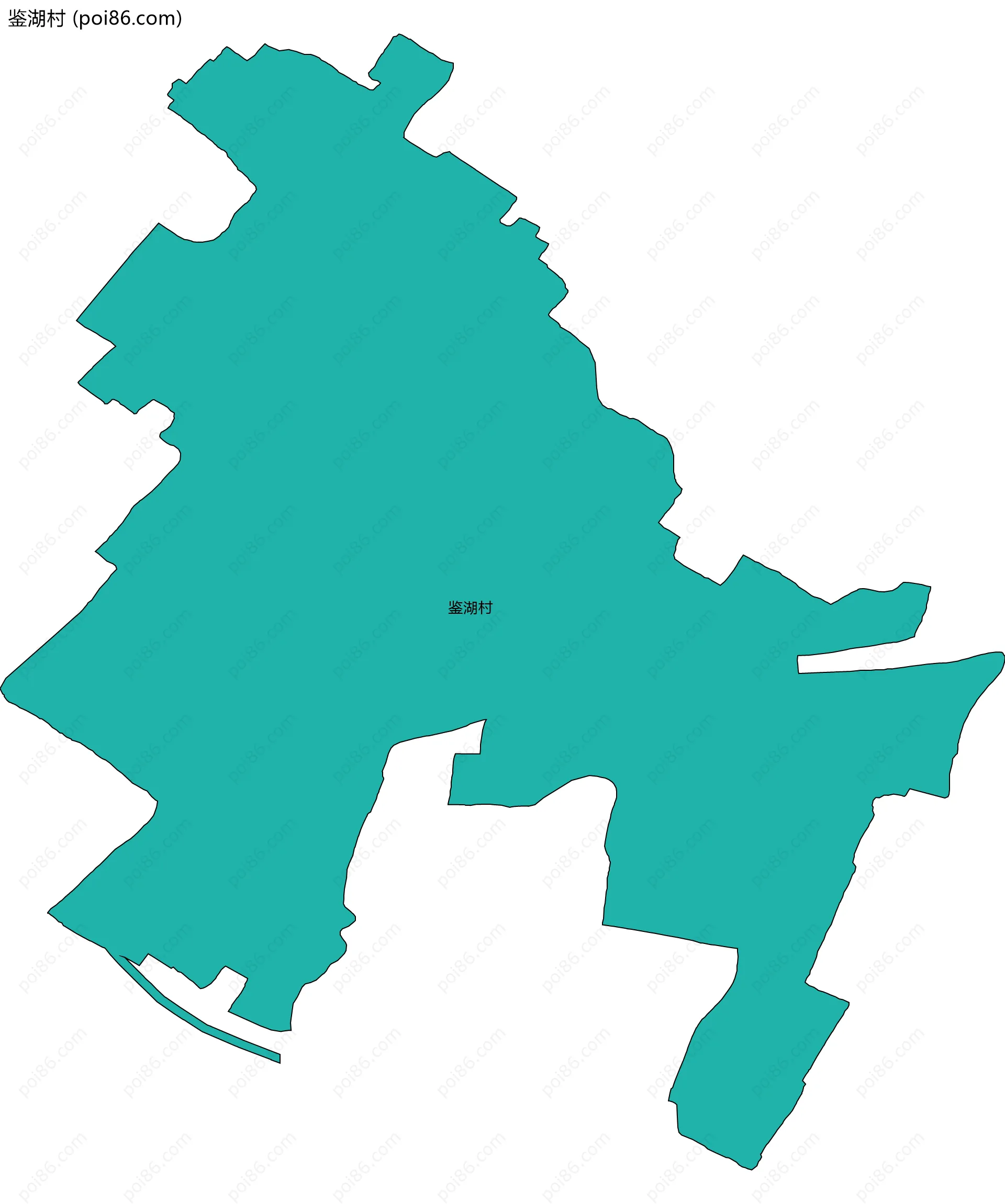 鉴湖村边界地图