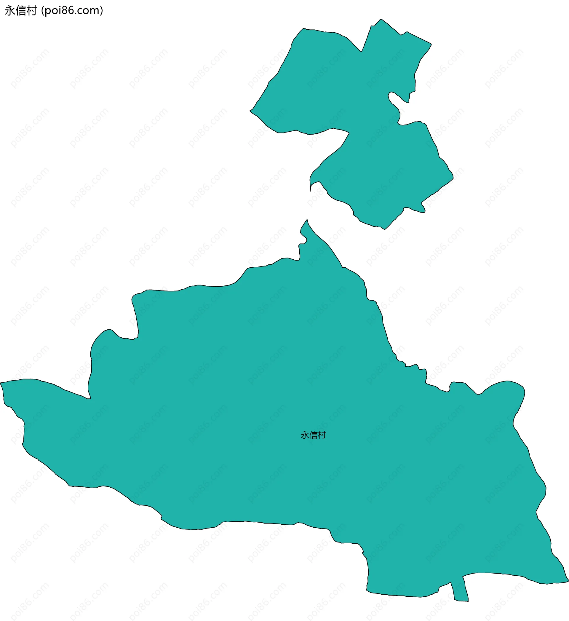 永信村边界地图